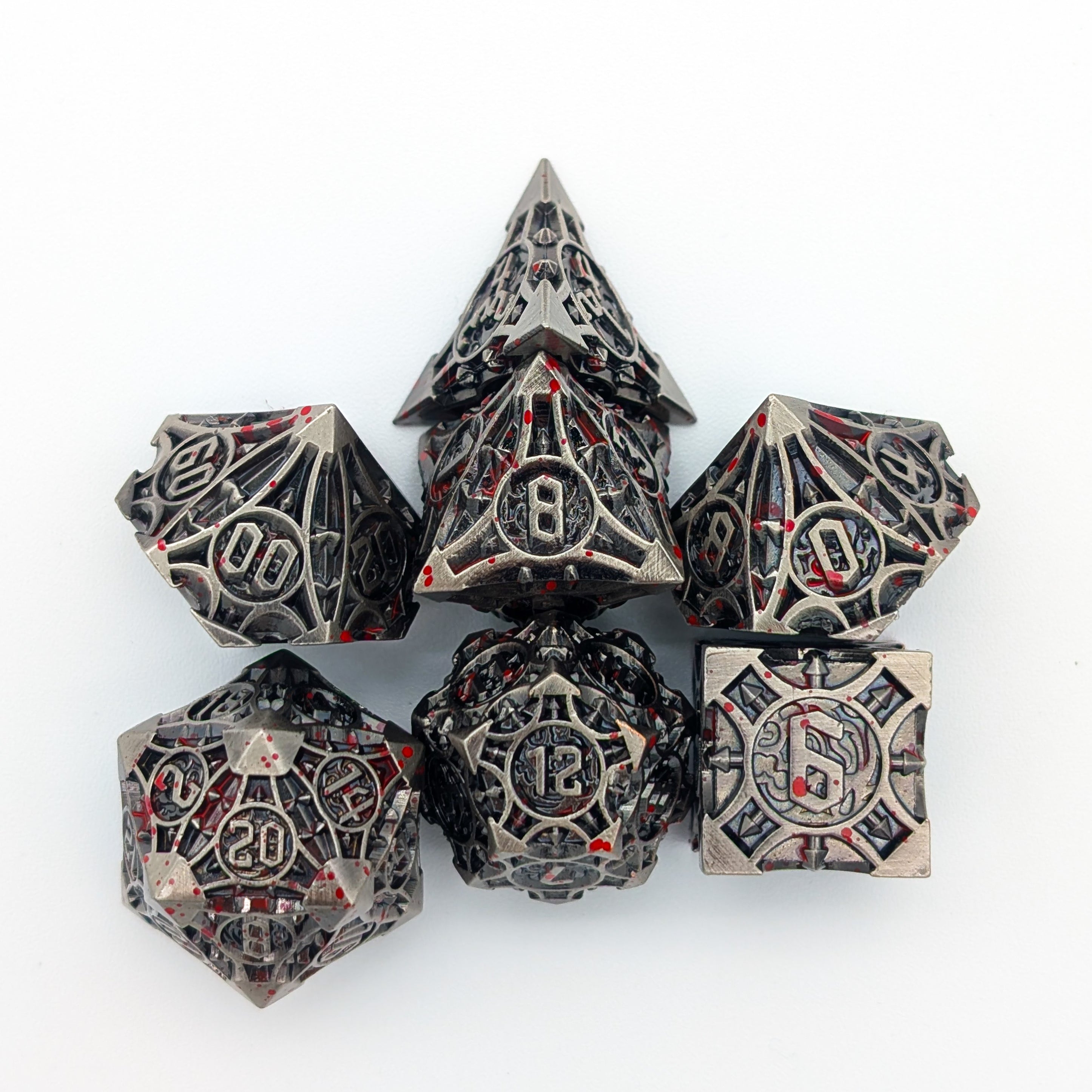 Point Splatter Metal Core Dice Set
