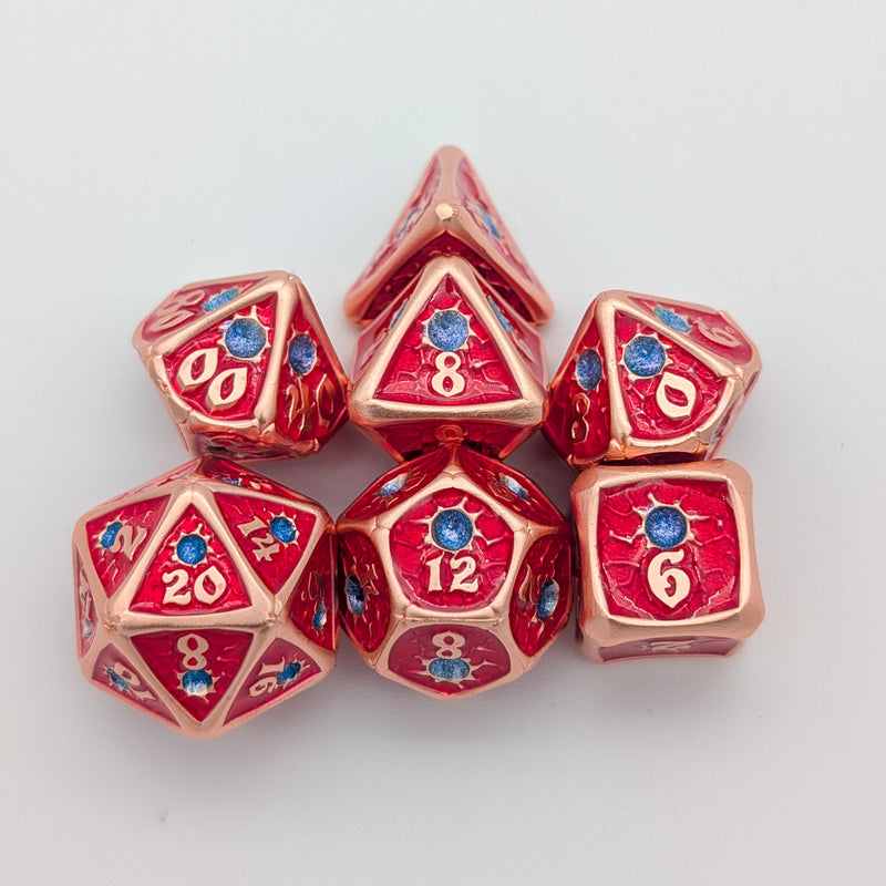Royal Red Metal Core Dice Set