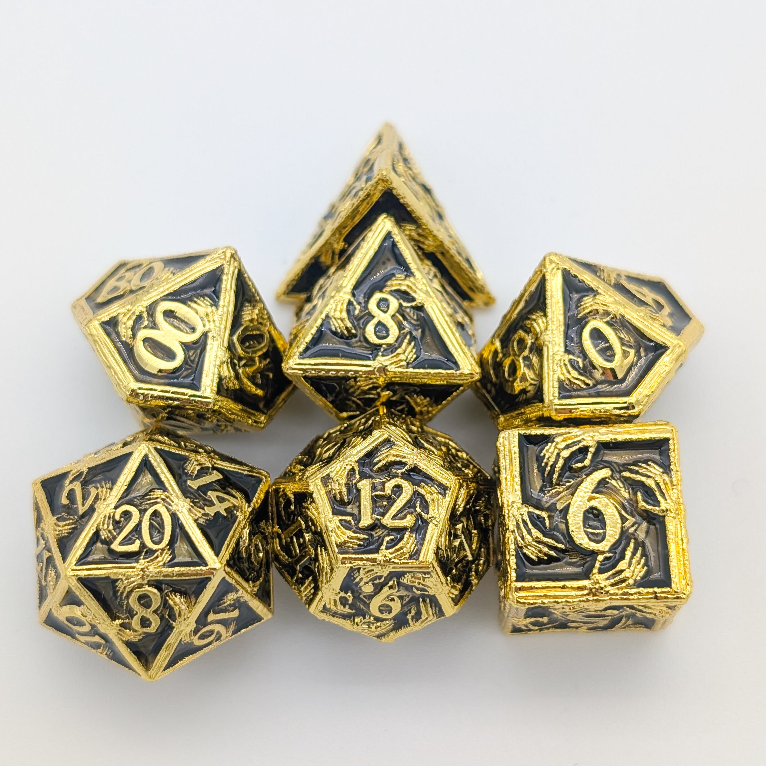Skeleton Black and Gold Metal Core Dice Set
