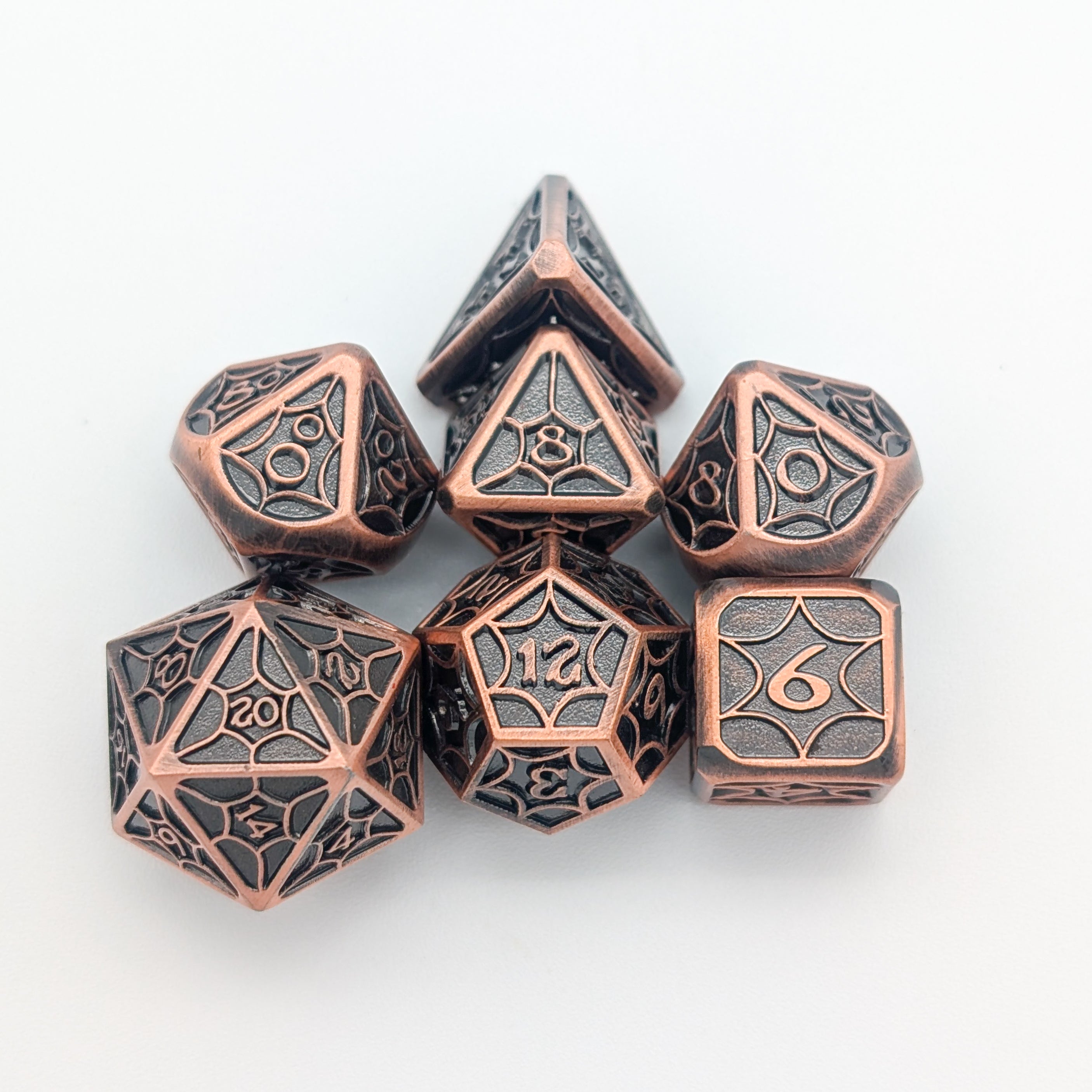Web Copper Metal Core Dice Set