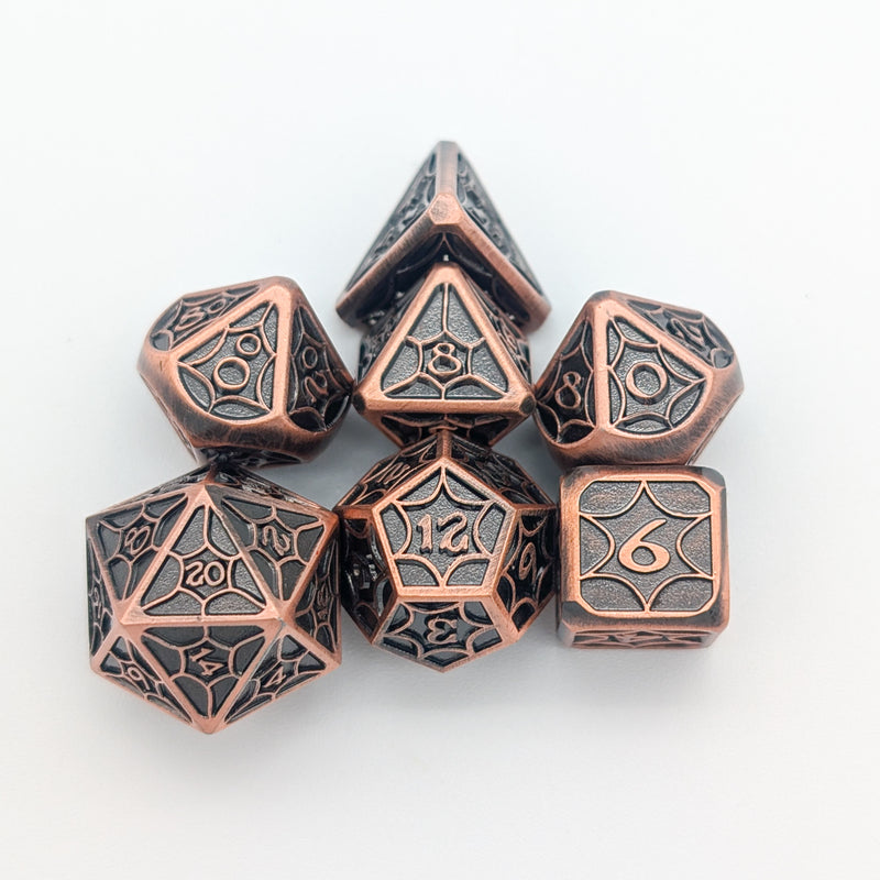 Web Copper Metal Core Dice Set