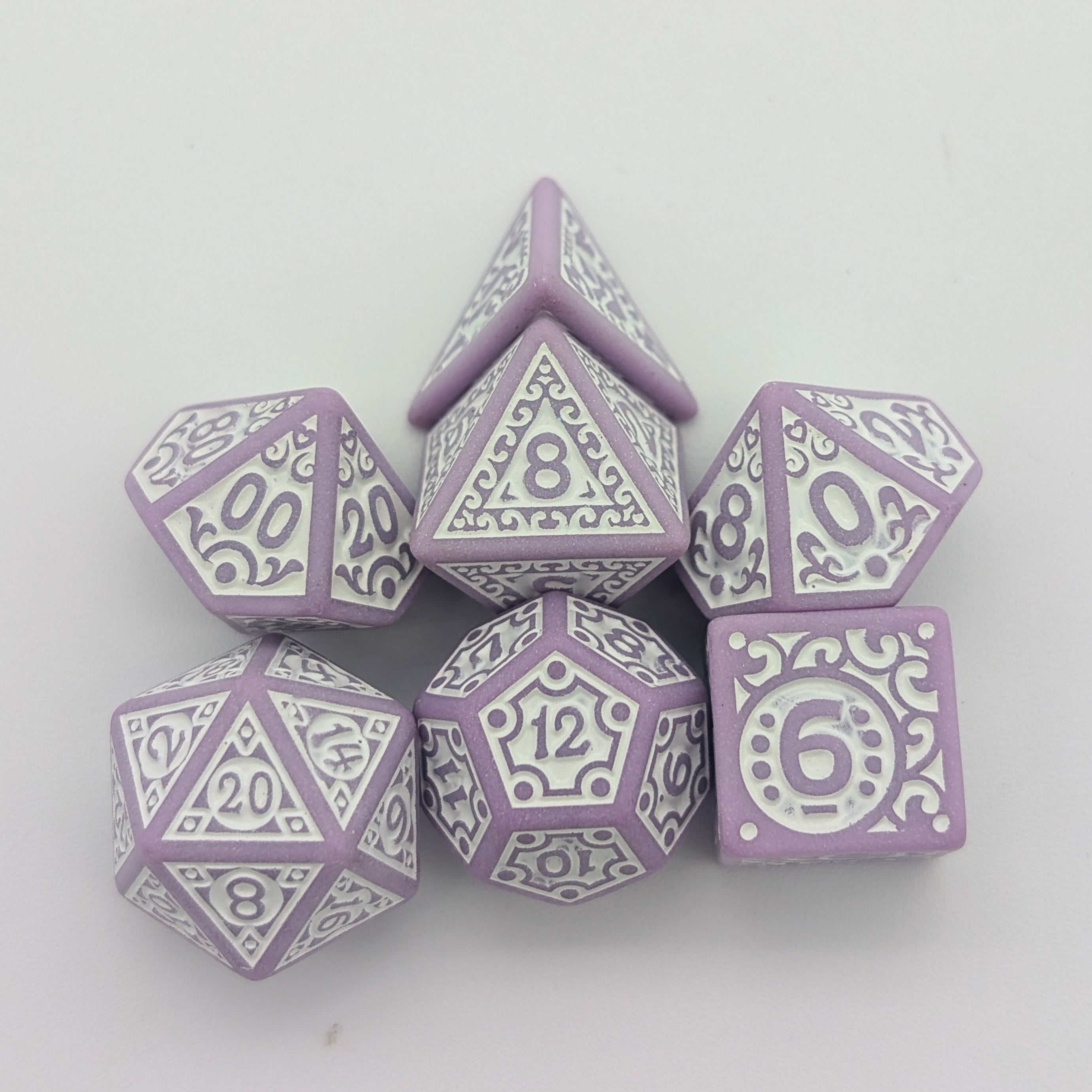 Ornate Lavender Dice Set