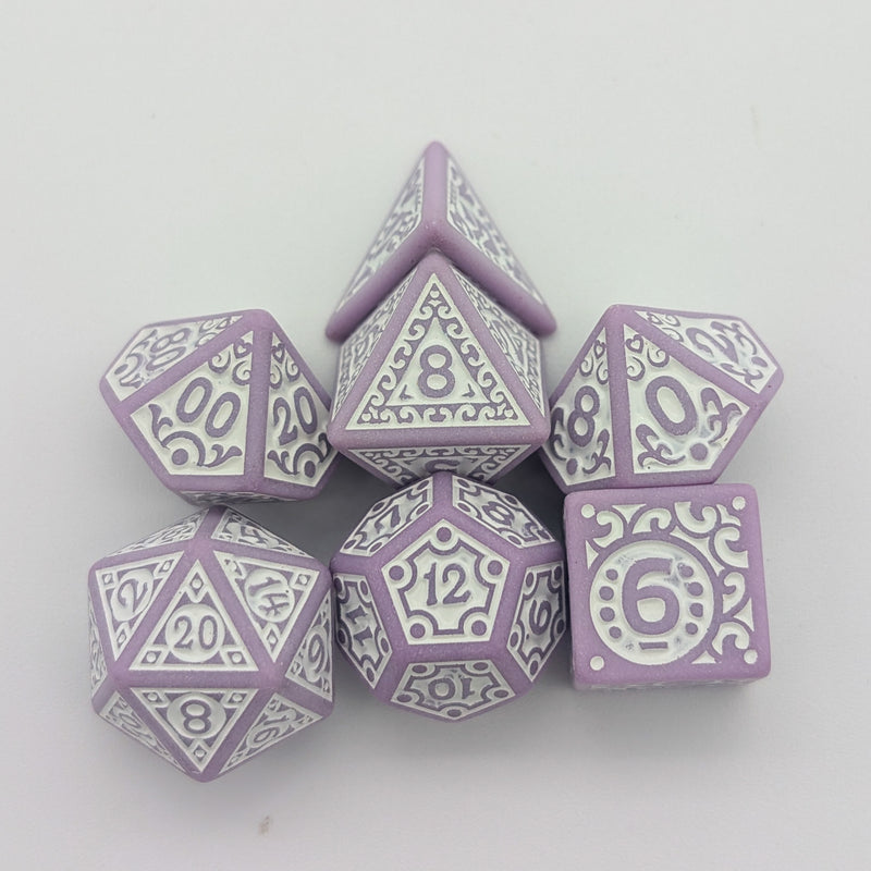 Ornate Lavender Dice Set