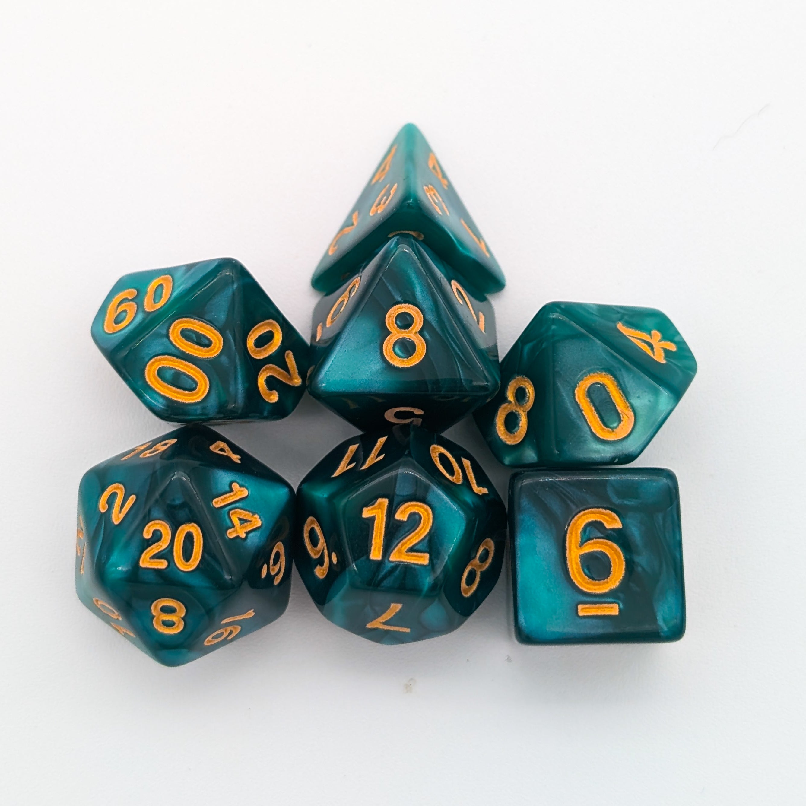 Pearl Jade Green Dice Set