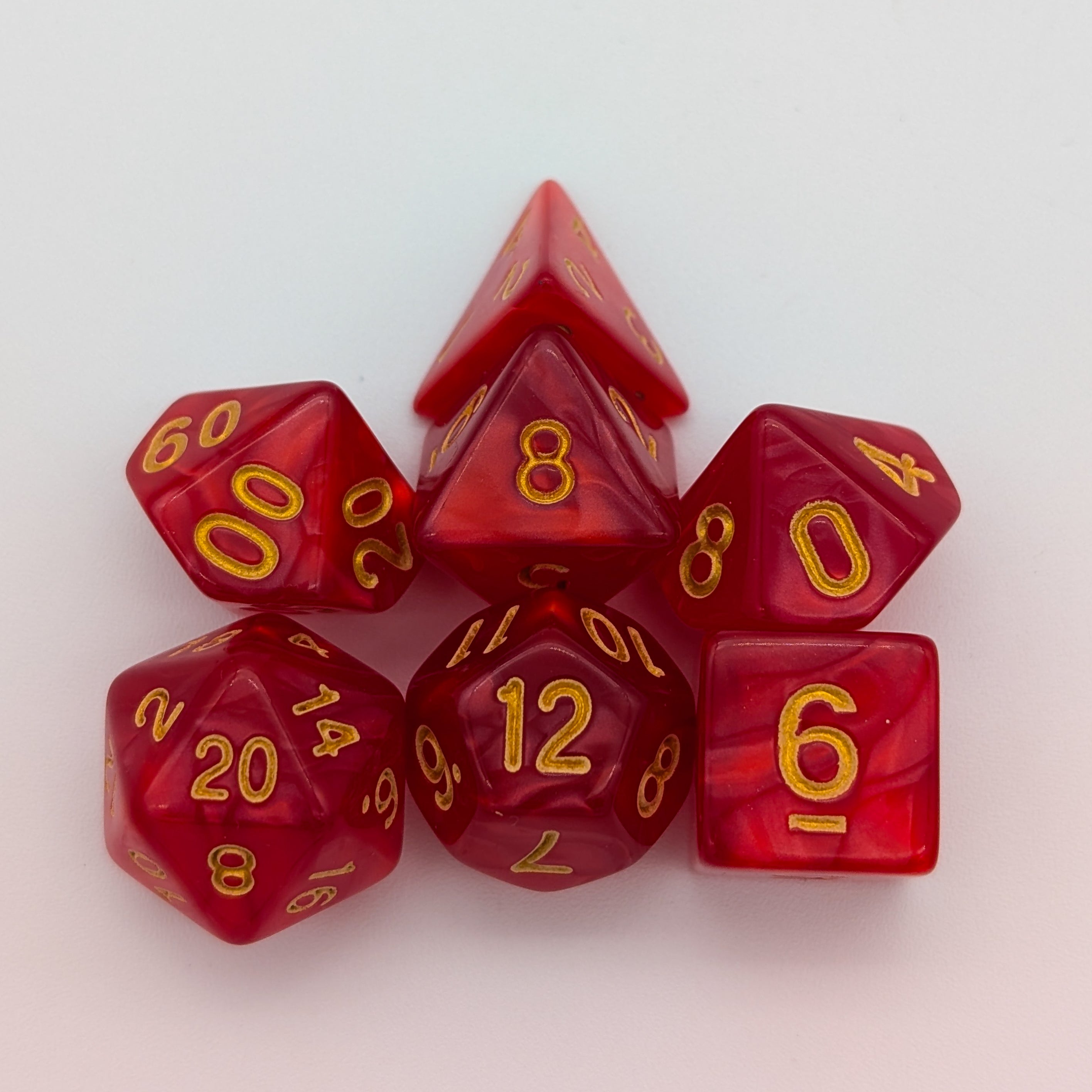 Red Pearl Dice Set