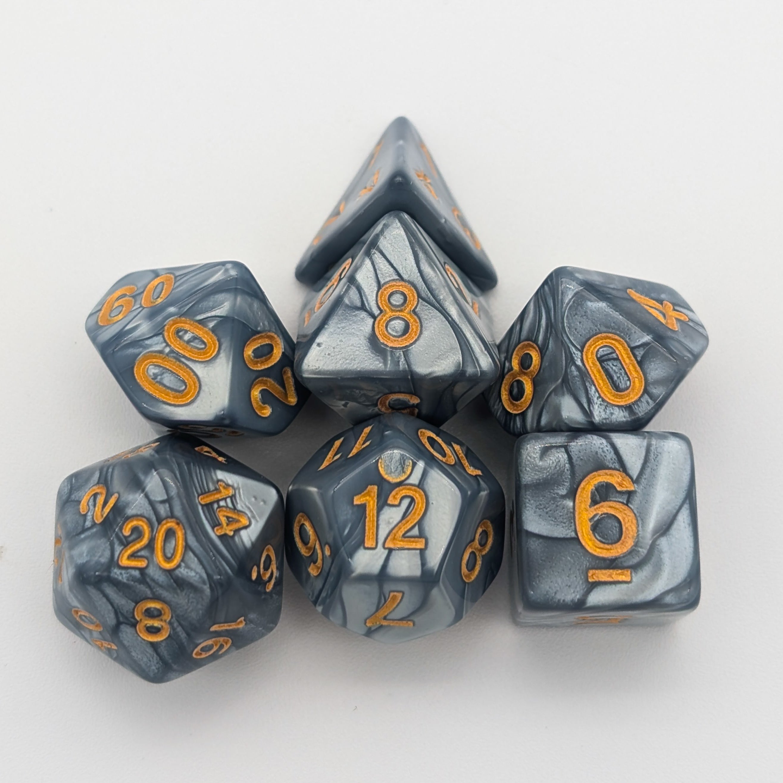 Silver Pearl Dice Set