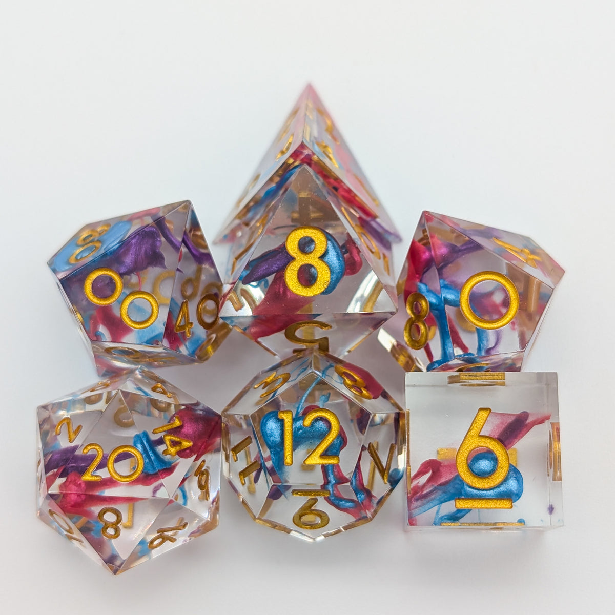 Art Blue and Purple Sharp Dice Set