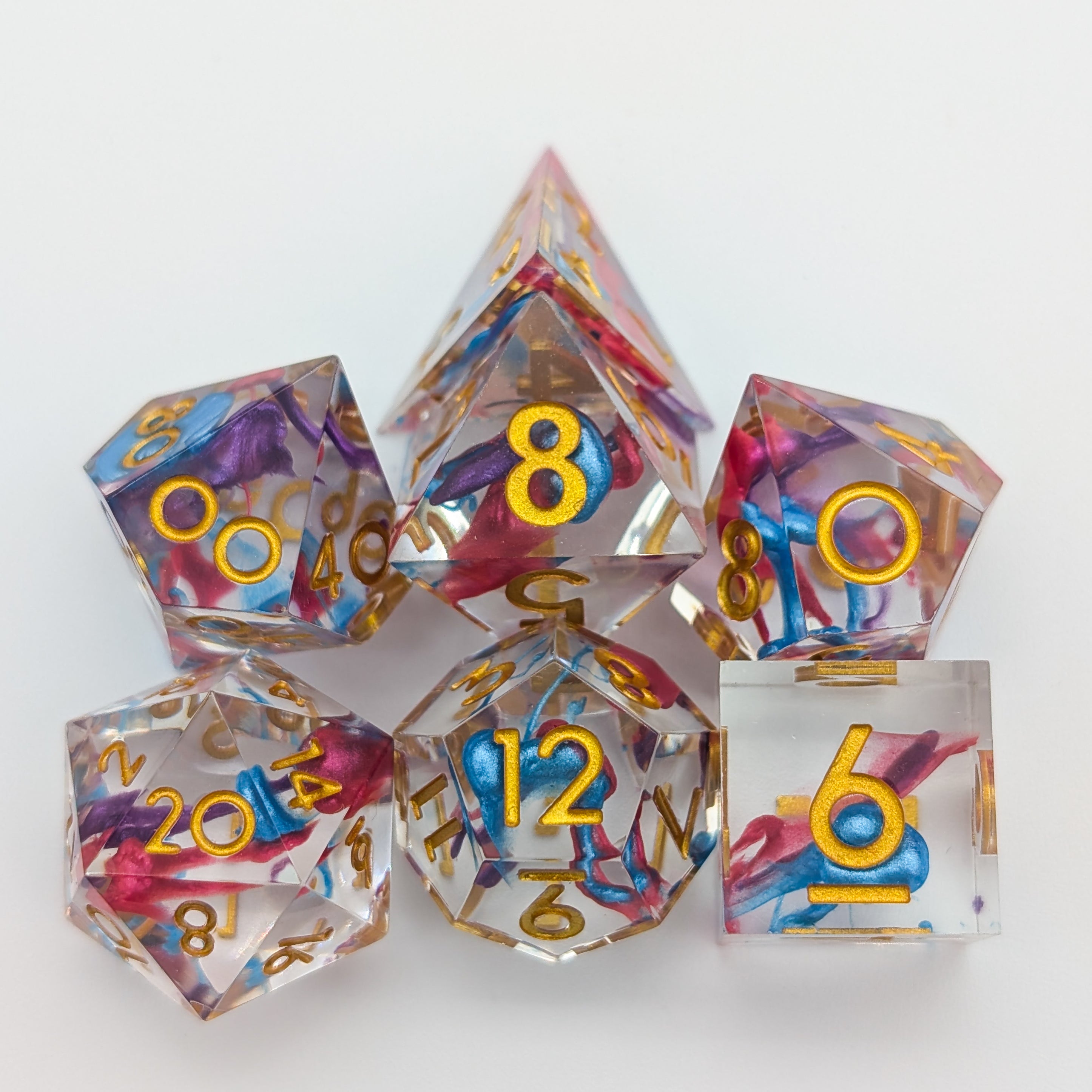 Art Blue and Purple Sharp Dice Set
