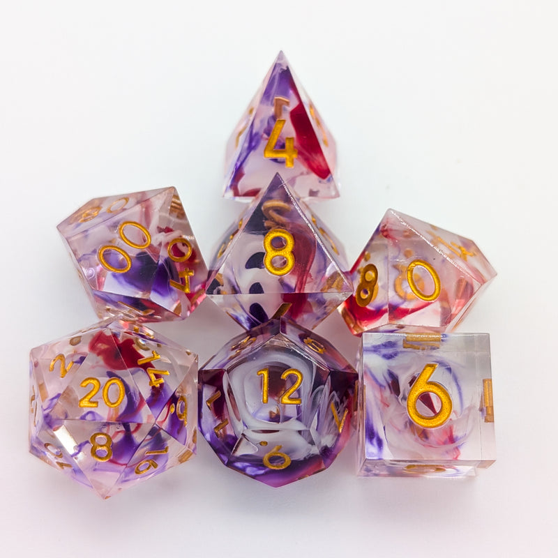 Art Pink and Purple Sharp Dice Set
