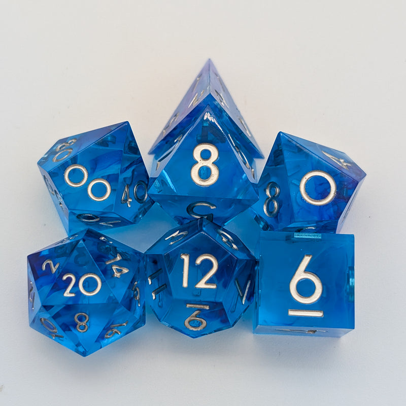 Bright Blue Sharp Dice Set