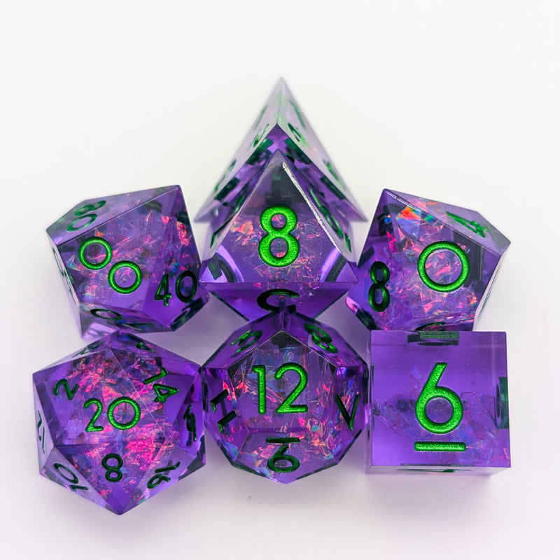Bright Purple Sharp Dice Set