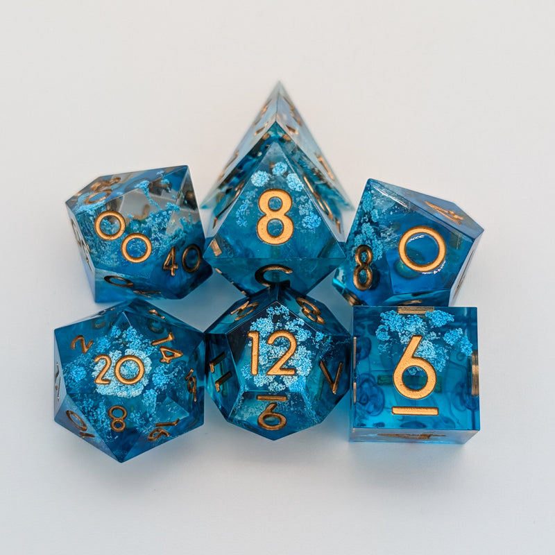 Foil Blue Sharp Dice Set