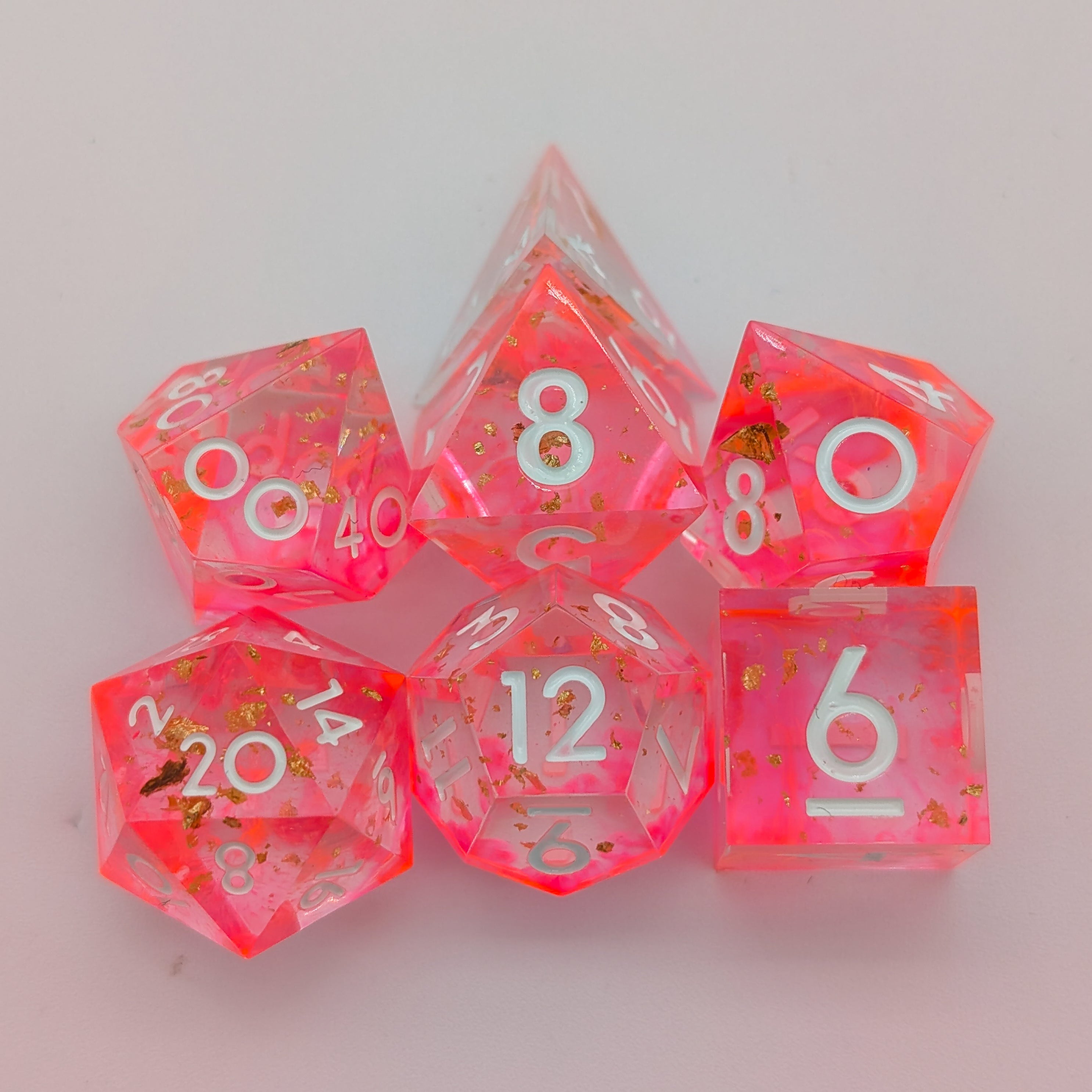 Foil Pink Sharp Dice Set