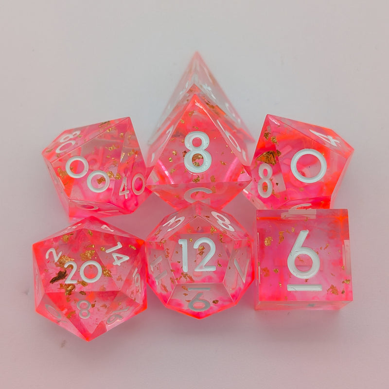Foil Pink Sharp Dice Set