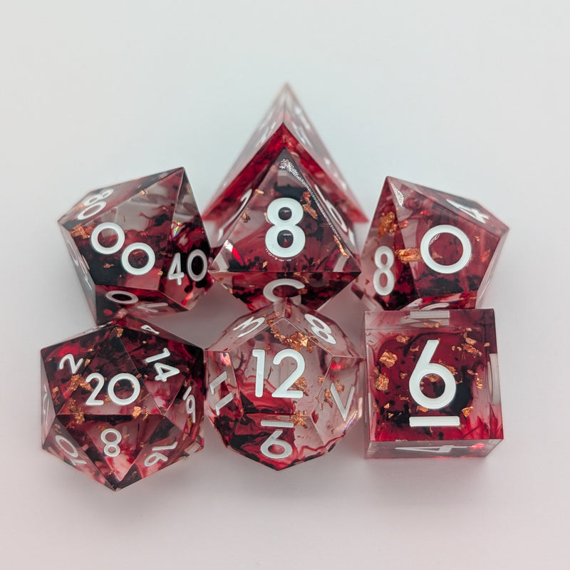 Foil Red and Black Sharp Dice Set