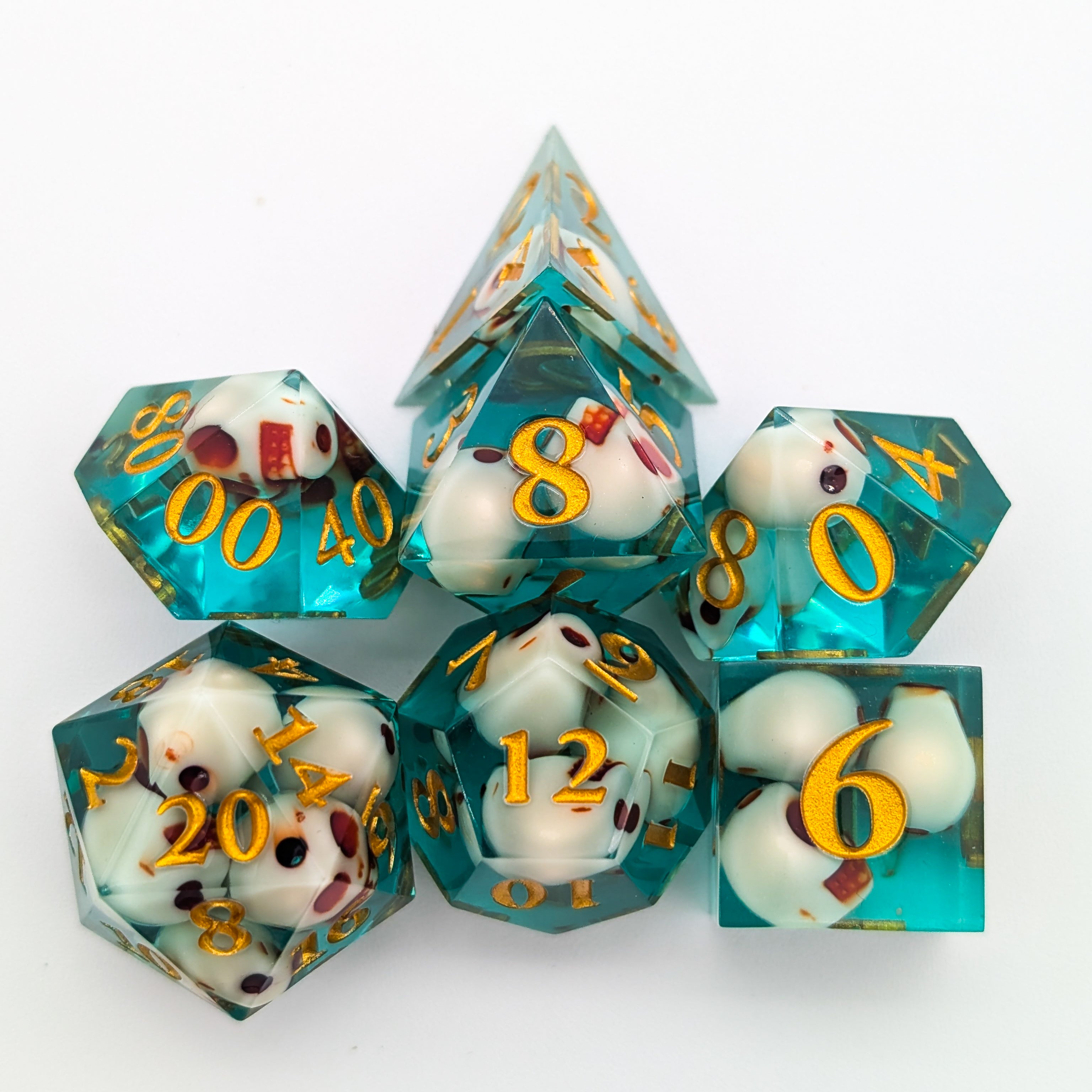 Skull Green Sharp Dice Set