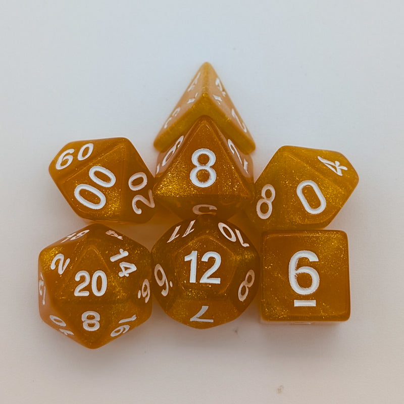 Shimmer Orange Dice Set