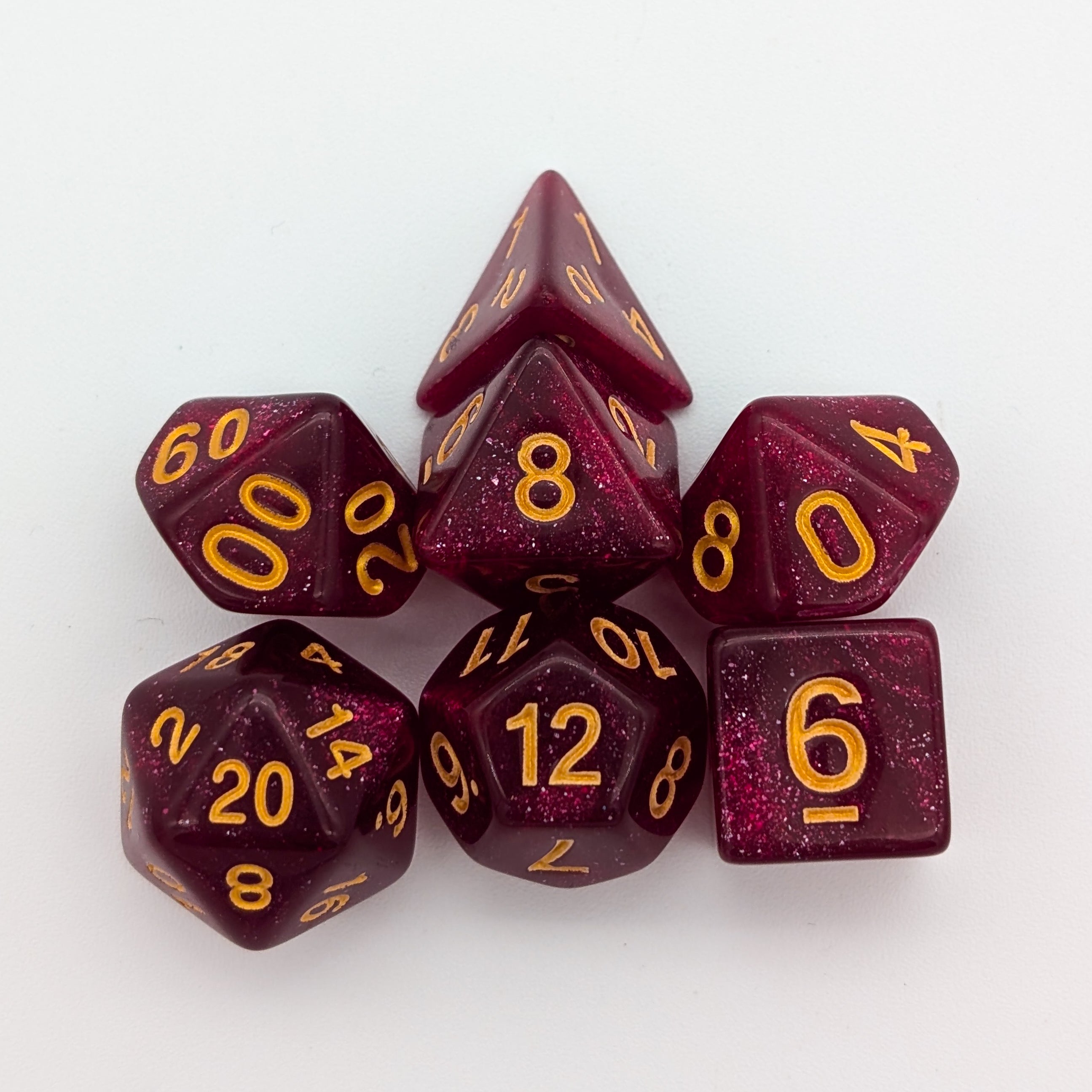 Red Ruby Shimmer Dice Set