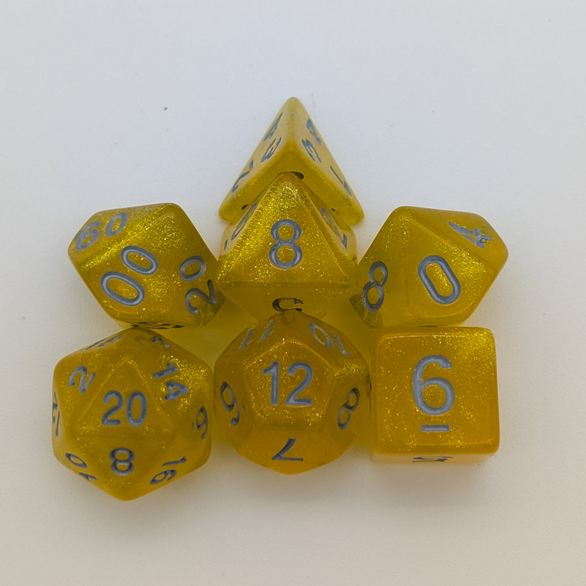 Yellow Shimmer Dice Set