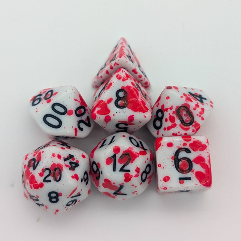Red Splatter Dice Set