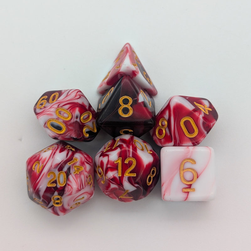 Two Tone Red White Dice Set