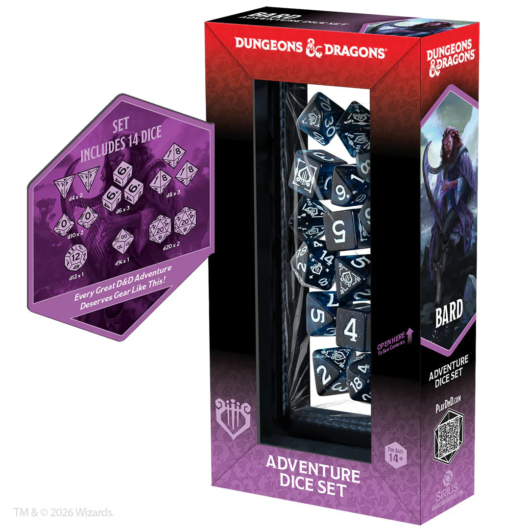 D&D Adventure Dice – Bard: Blue, Black