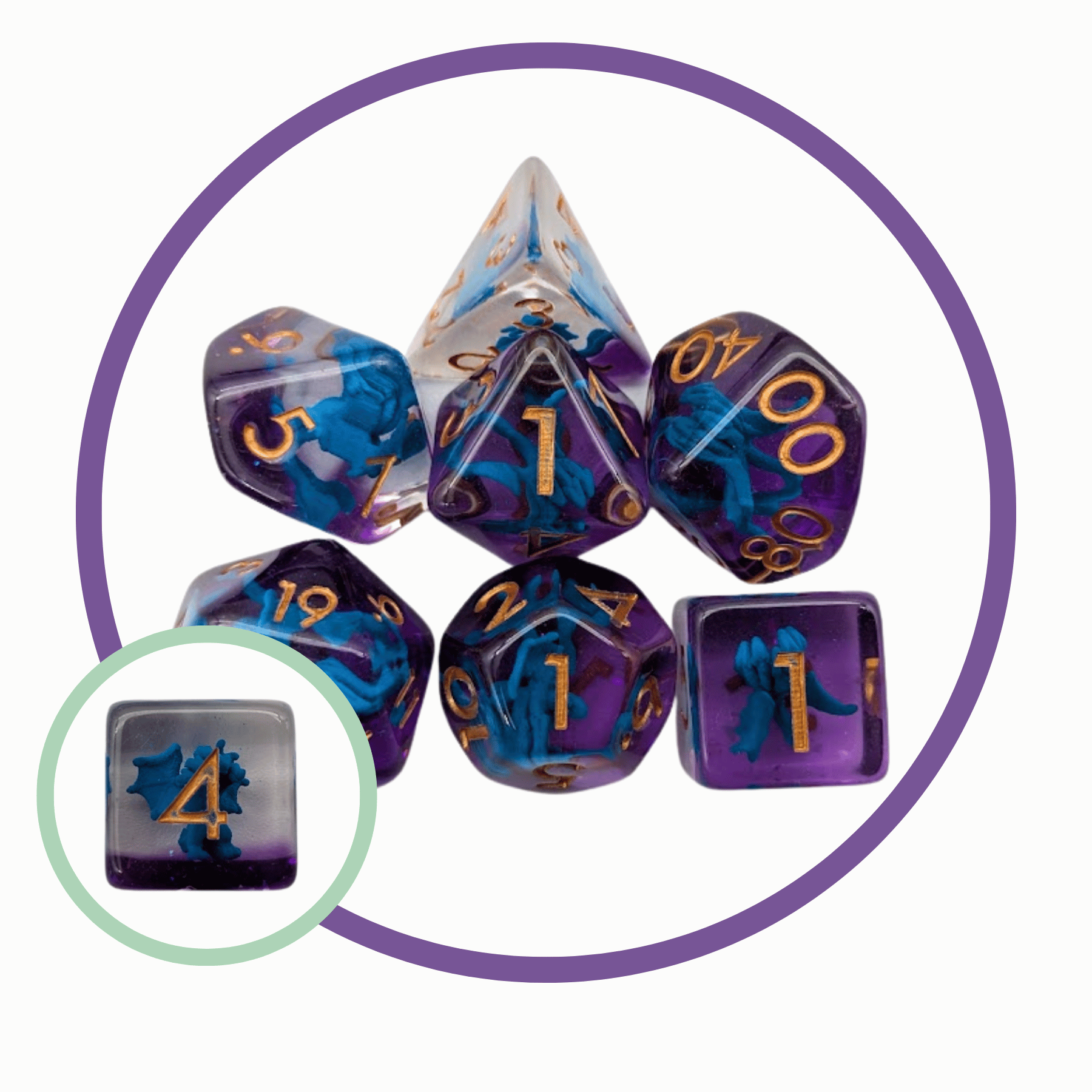 Ice Hydra Inclusion Dice Set