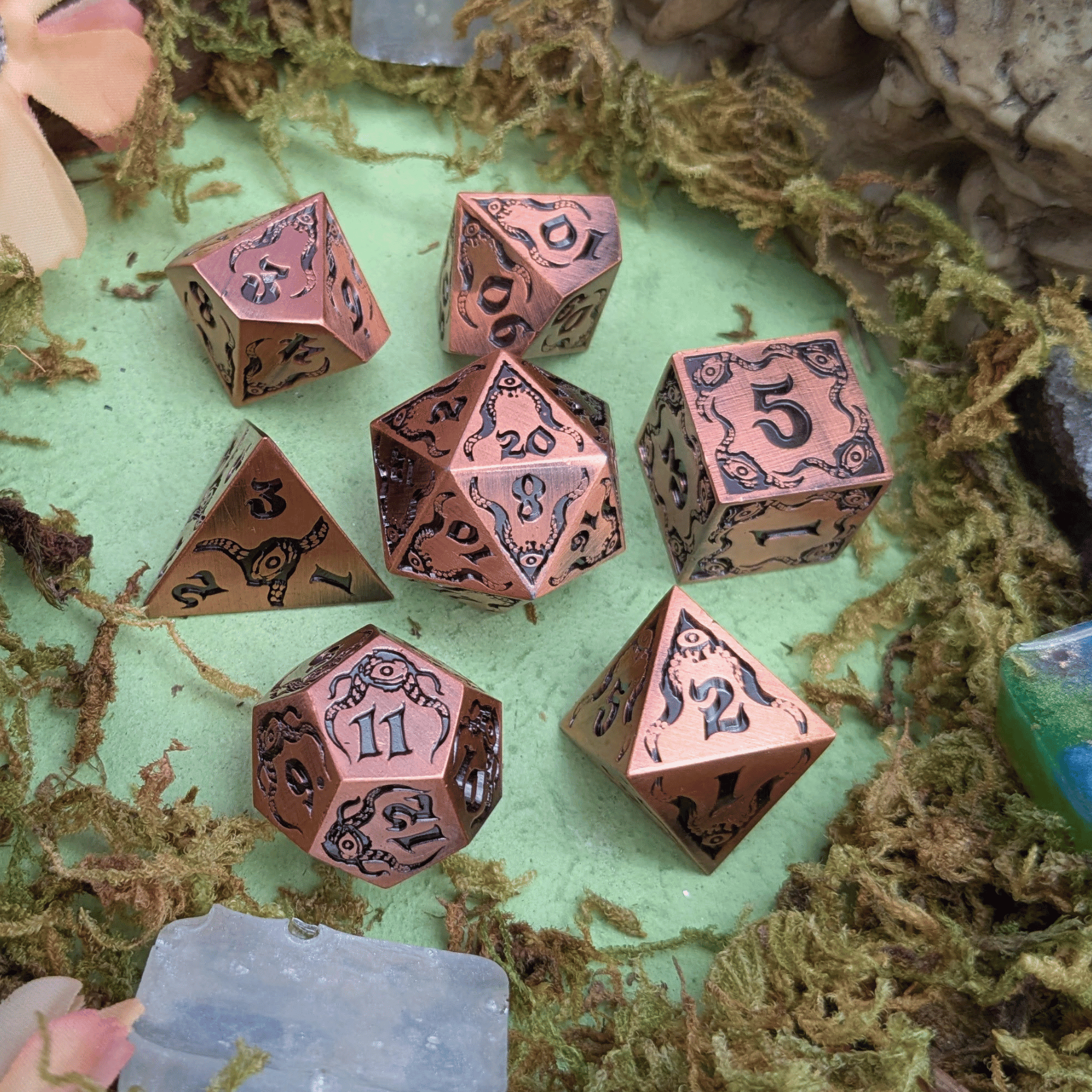Relics of The Deep | Metal Eldritch dice set