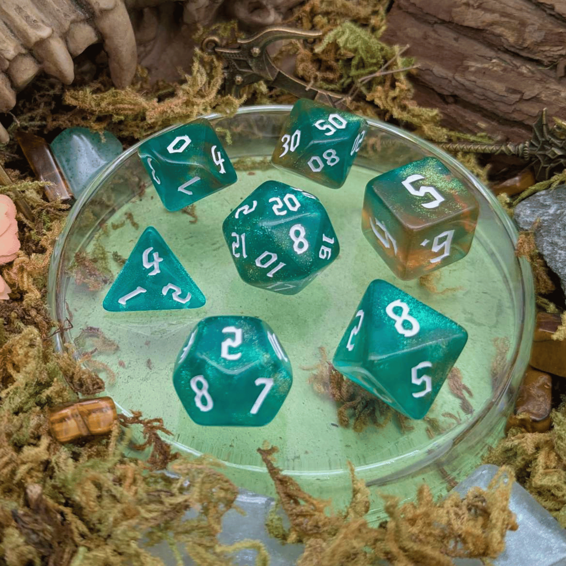 Forest Green Fog Dice