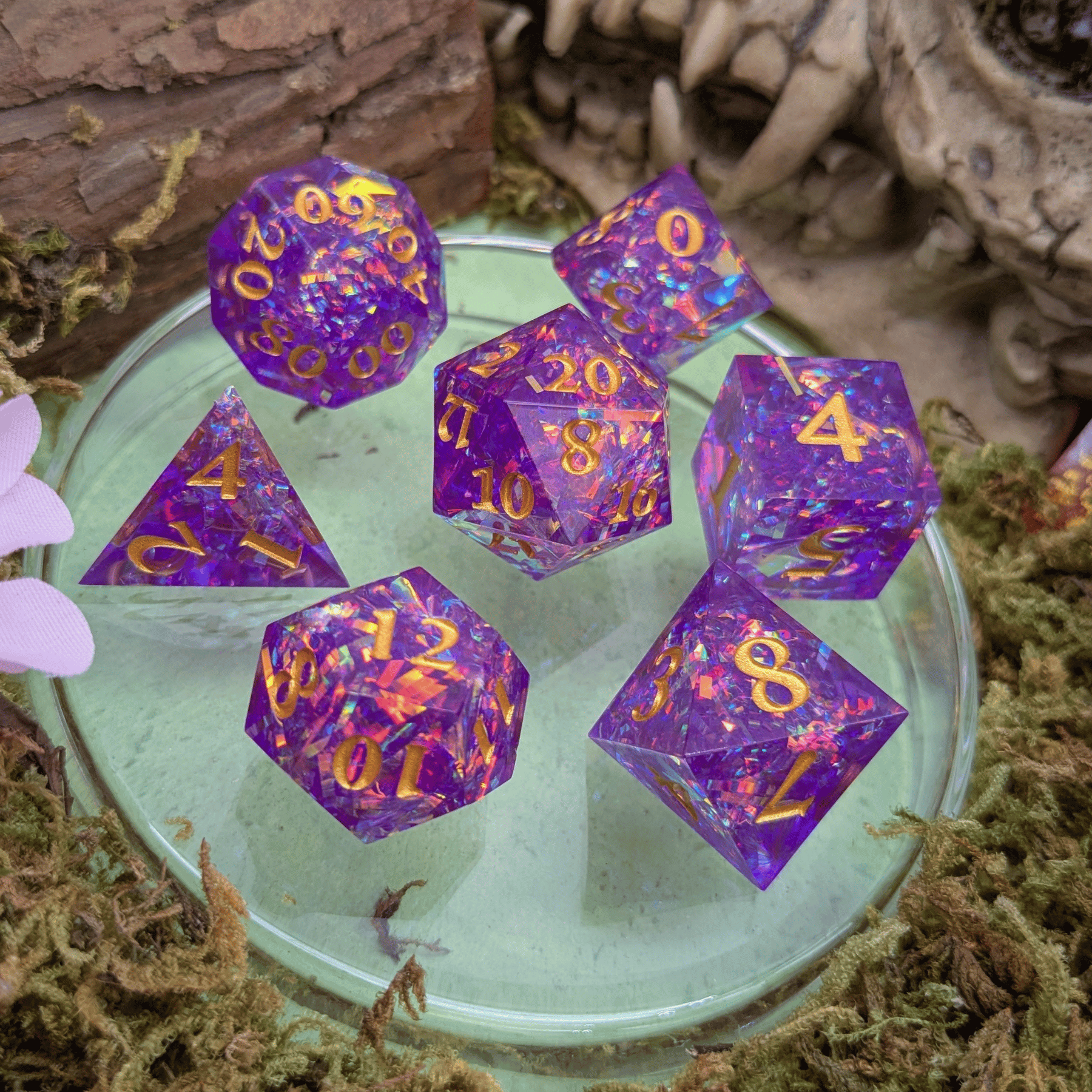 Shine Purple Sharp Dice Set