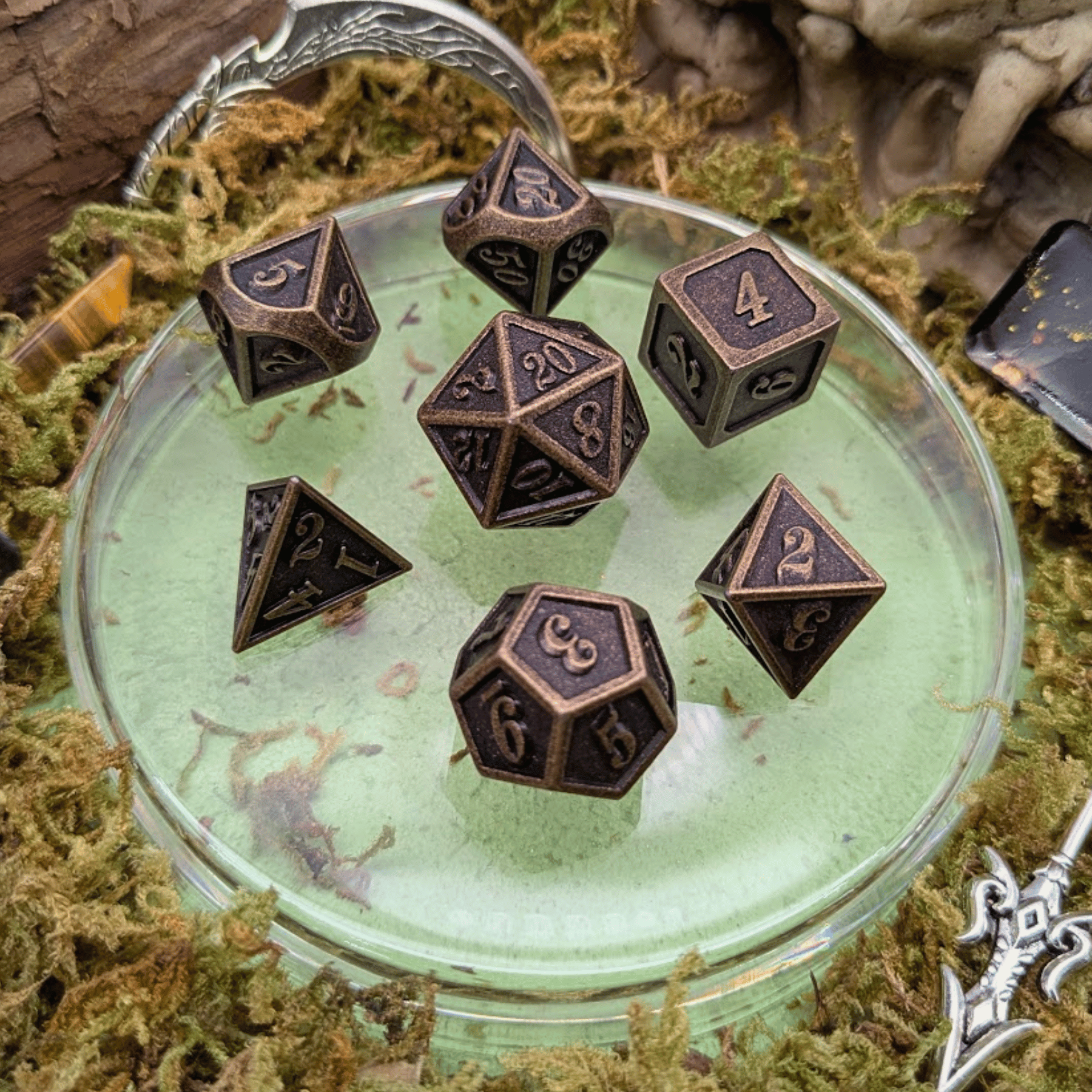 Full Gold Metal Dice Set