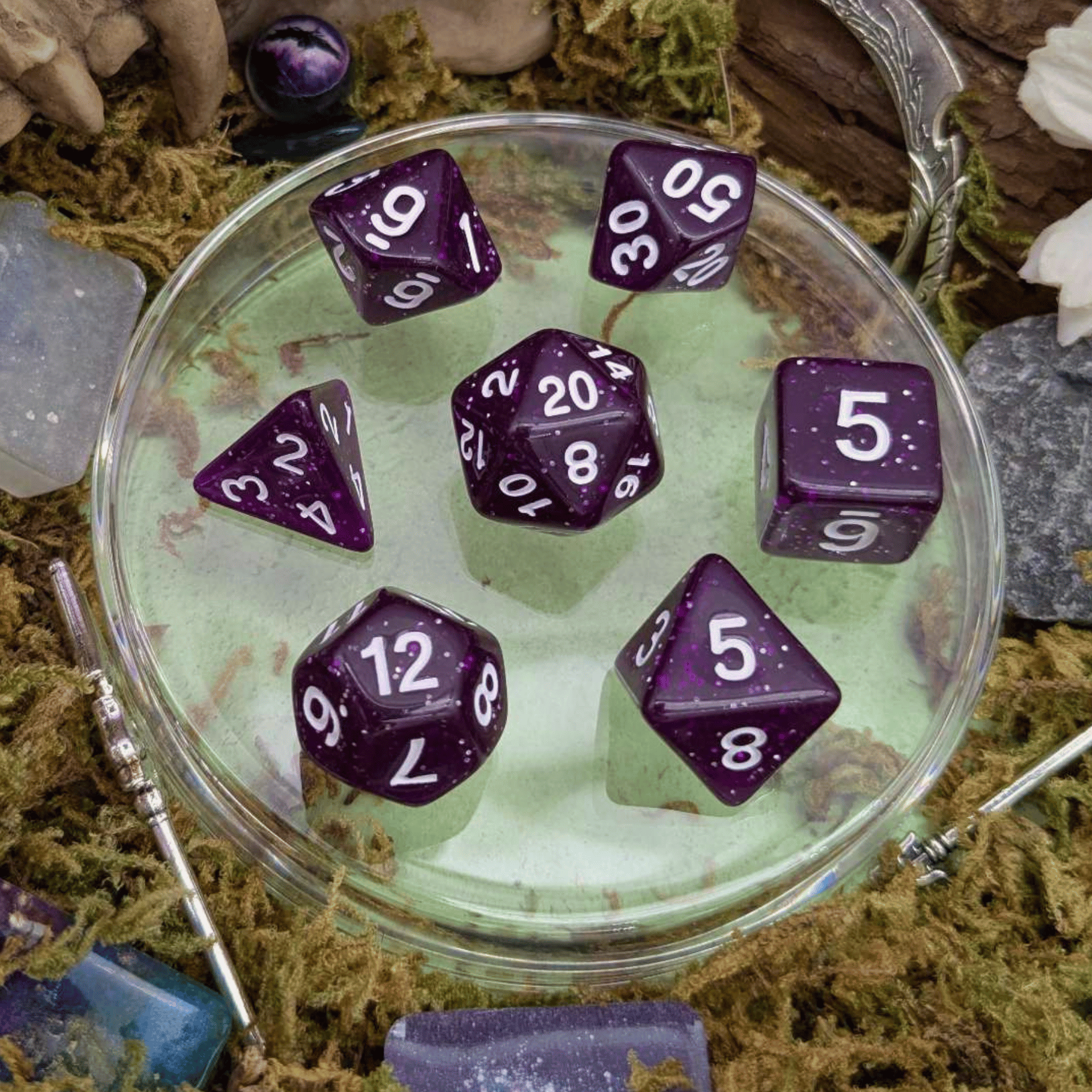 Plum Purple Shimmer Dice