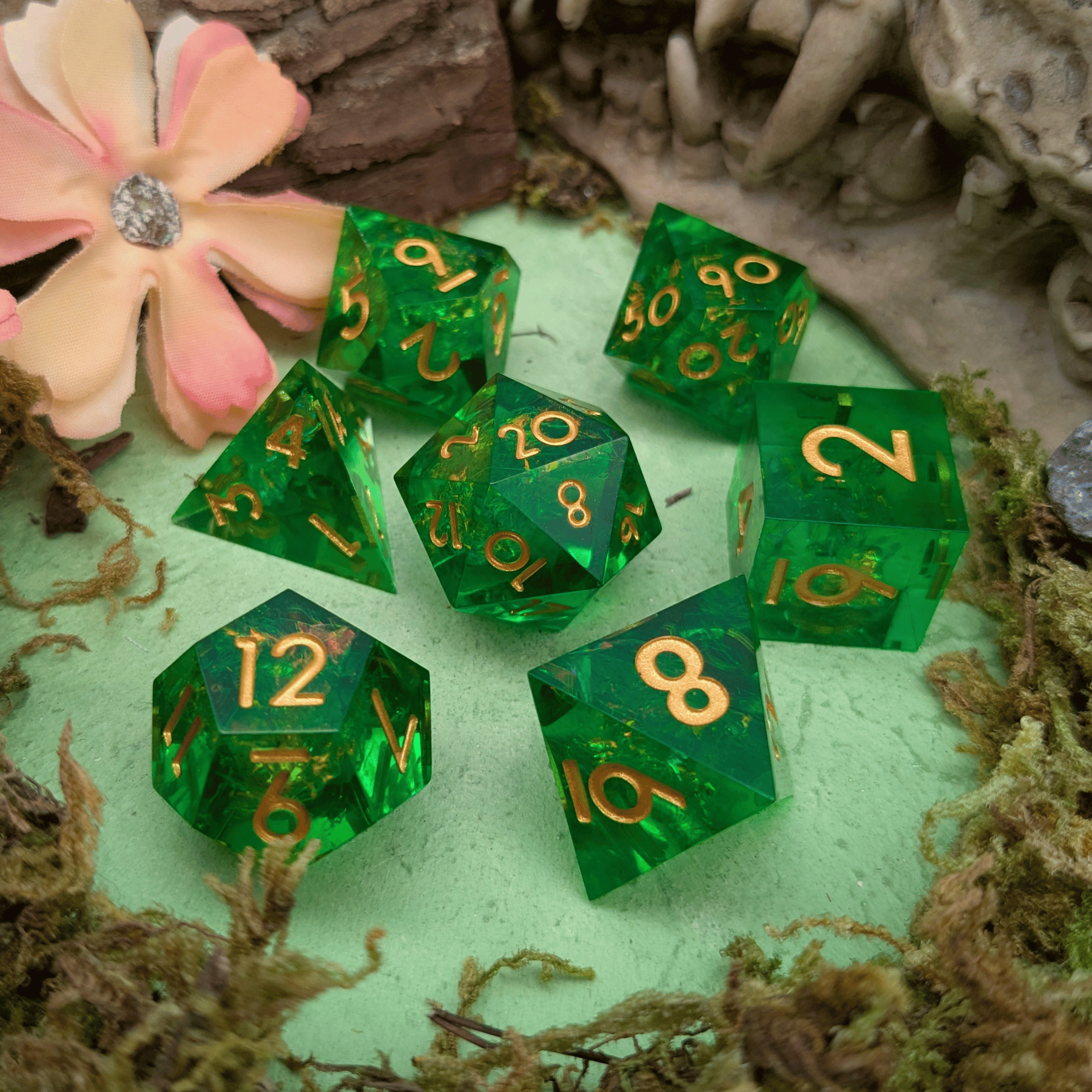 Bright Green Sharp Dice Set