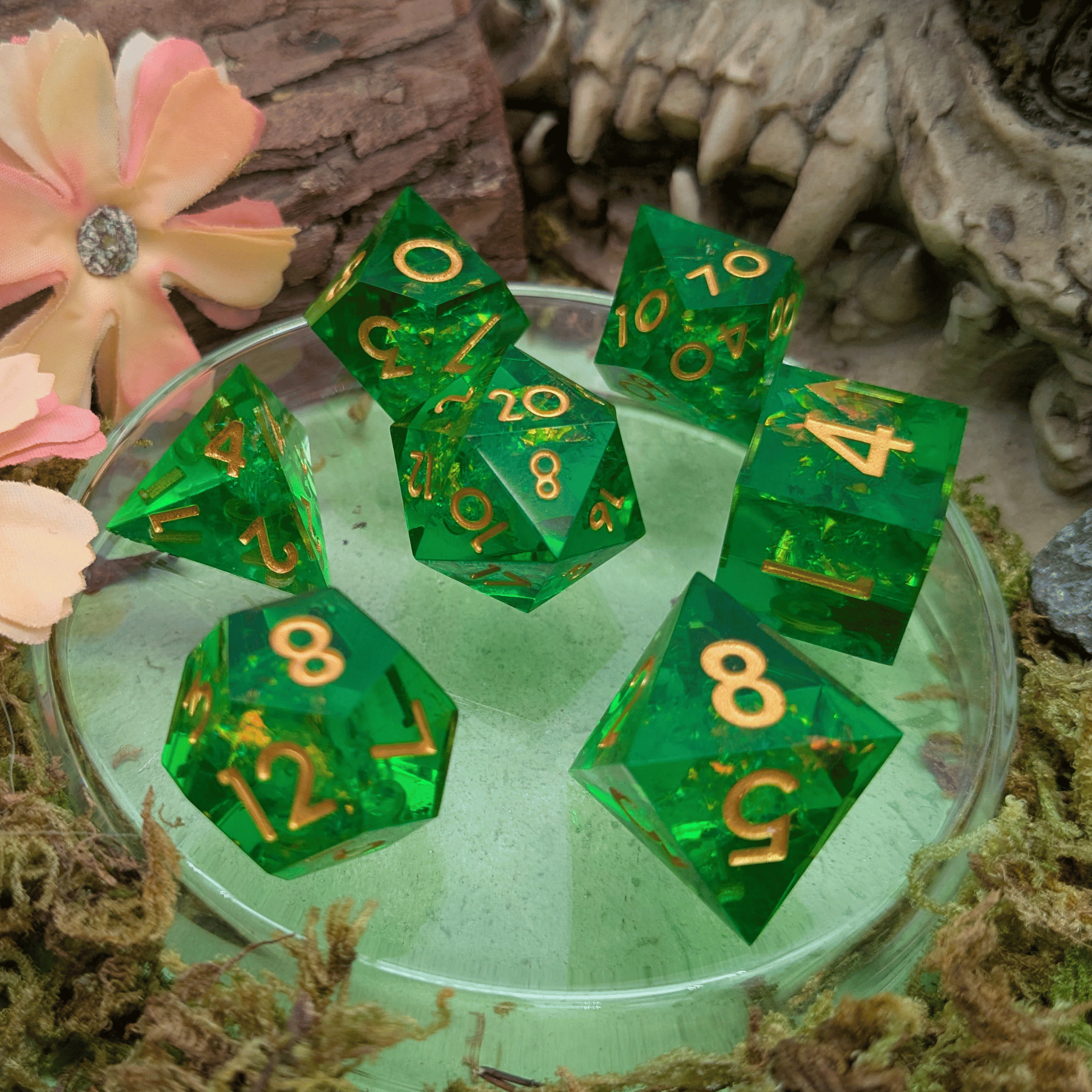 Bright Green Sharp Dice Set