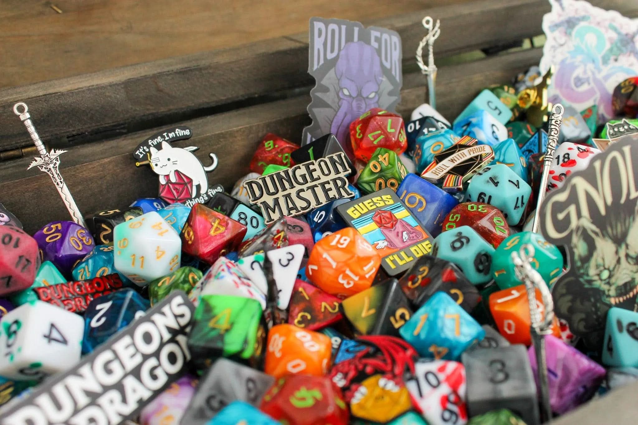TTRPG Mystery Box, Mystery Dice Bags you choose the scoops - Mystery Dice Goblin