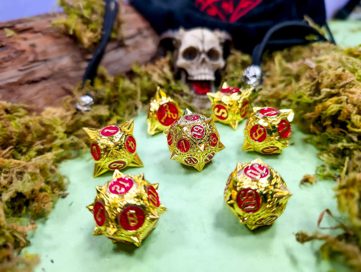 Radiant Reckoning | Caltrop Metal Dice Set