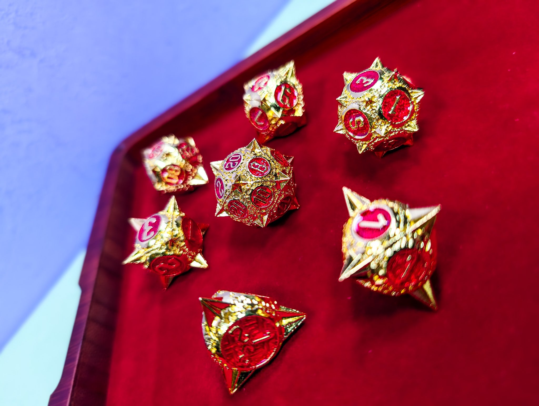 Radiant Reckoning | Caltrop Metal Dice Set