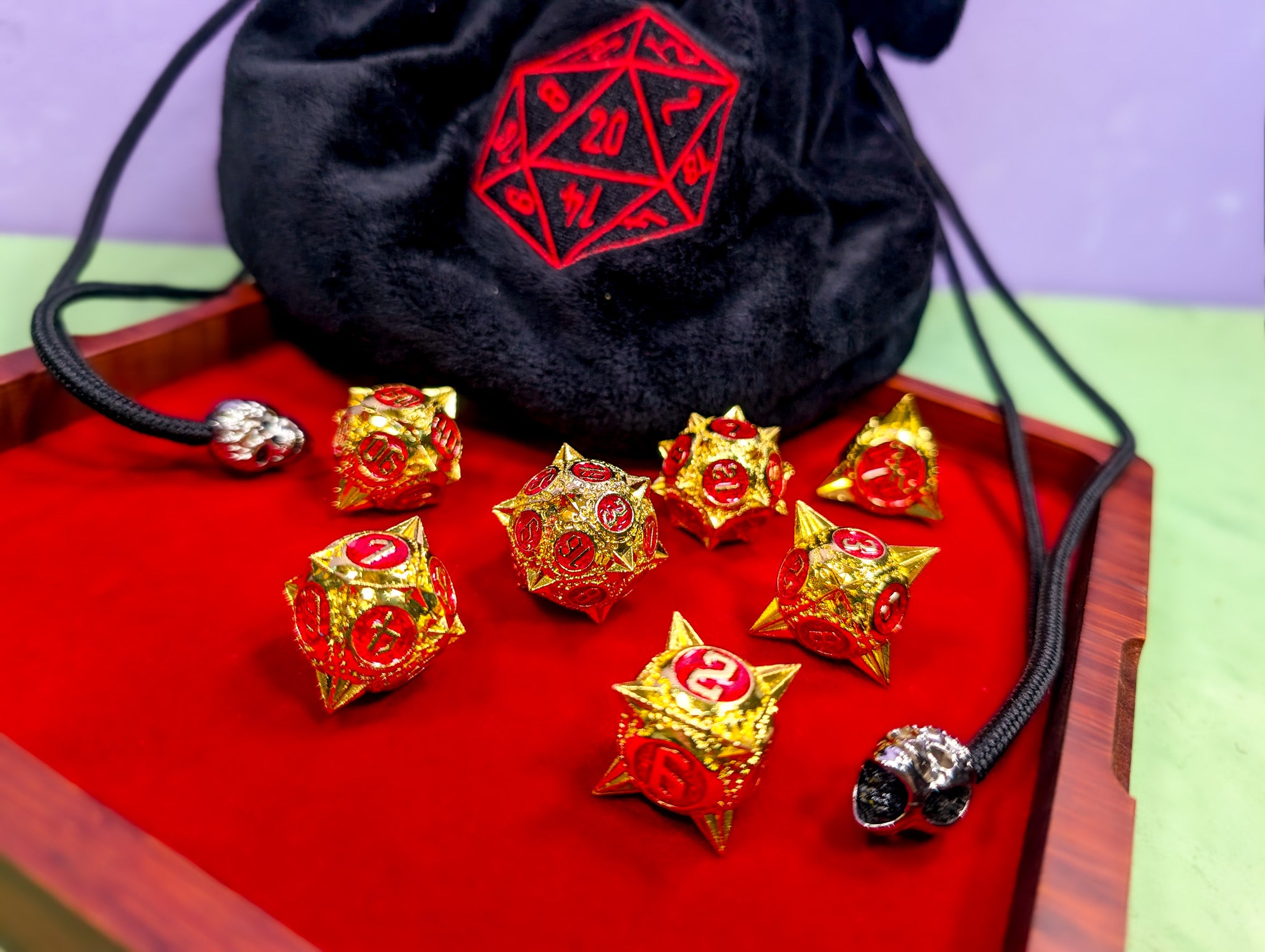 Radiant Reckoning | Caltrop Metal Dice Set
