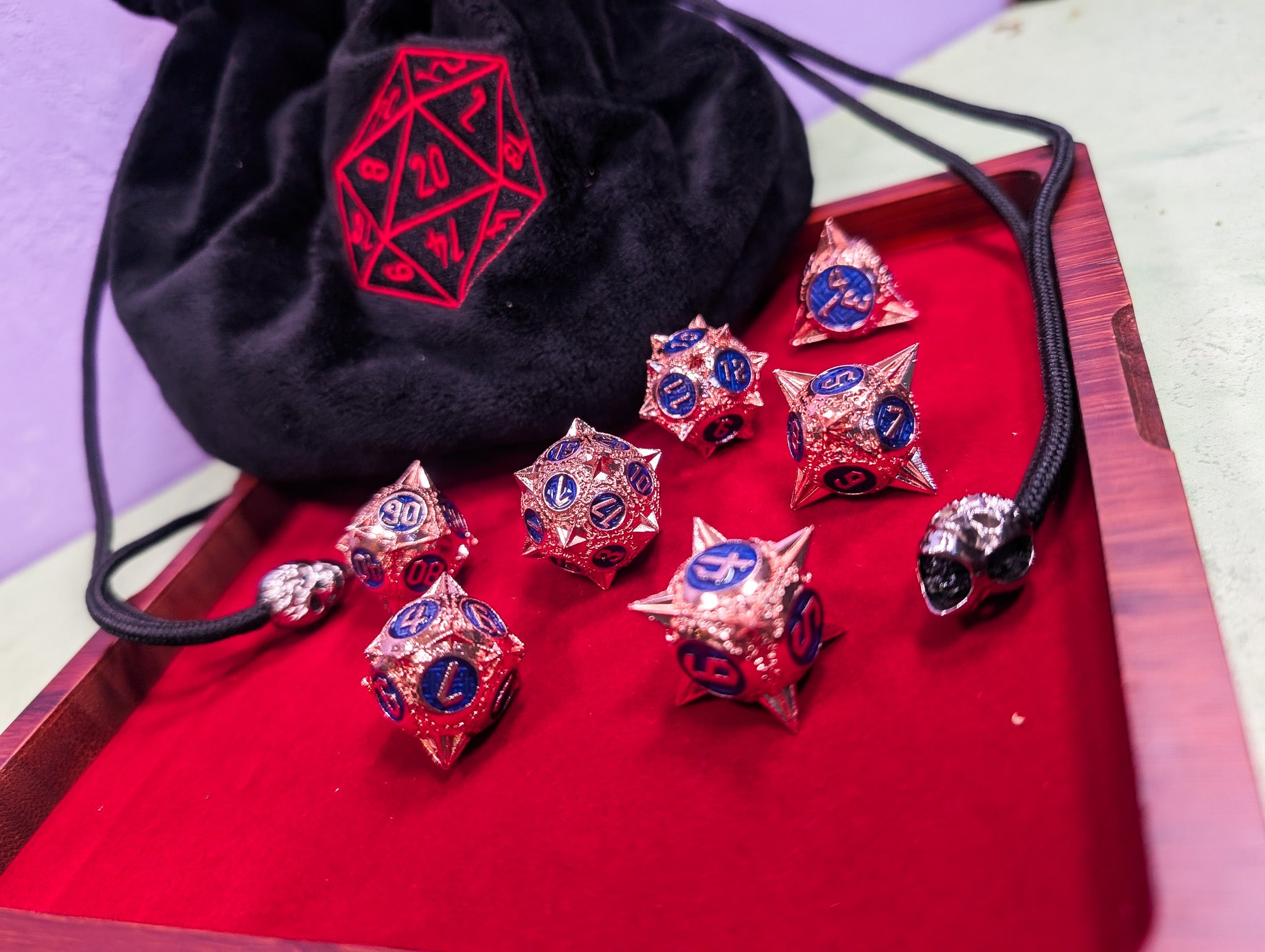 Thorns of the Blue Rose | Metal Caltrop Dice Set