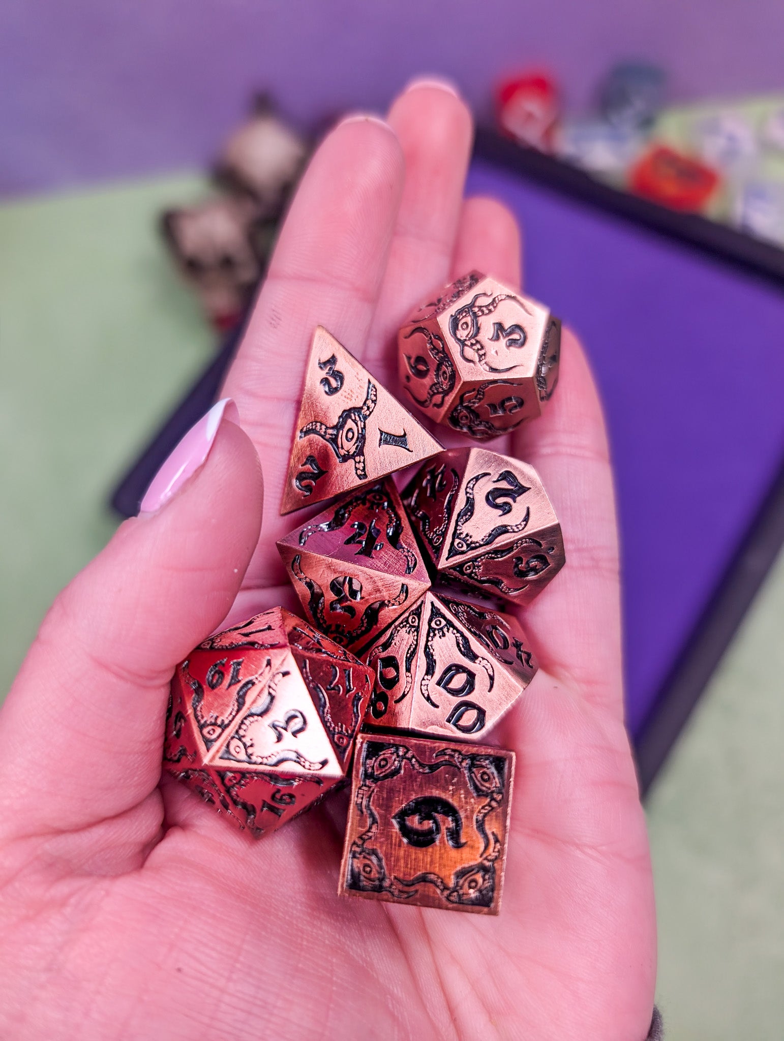 Relics of The Deep | Metal Eldritch dice set