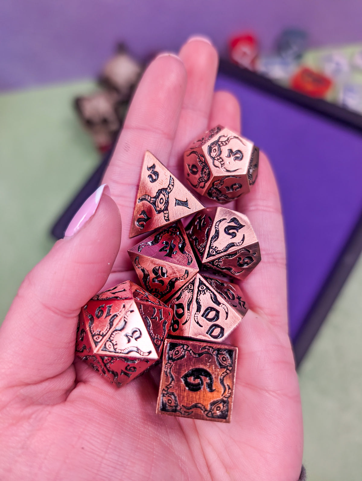 Relics of The Deep | Metal Eldritch dice set