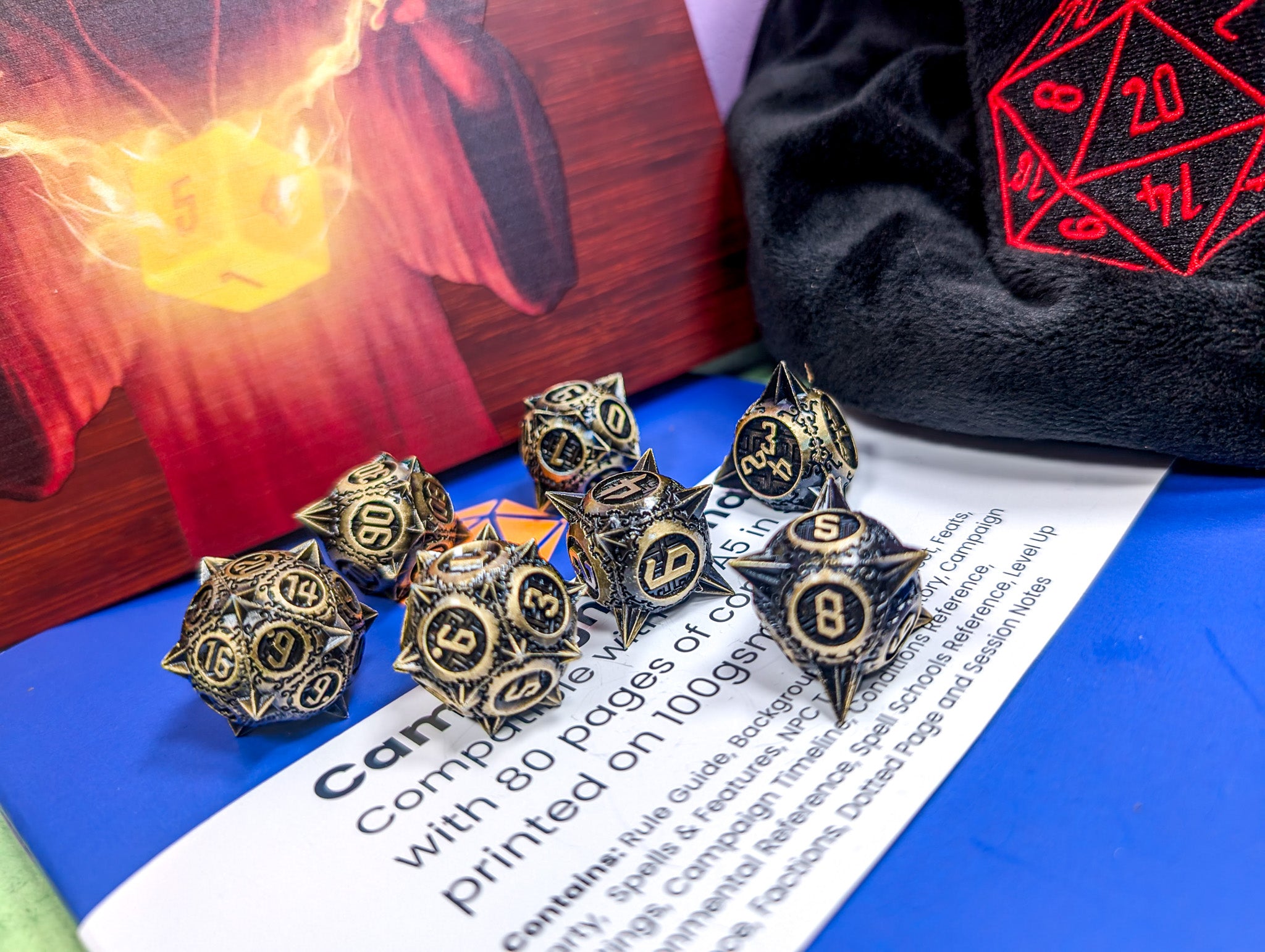 The Titan's Tribute | Metal Caltrop Dice Set