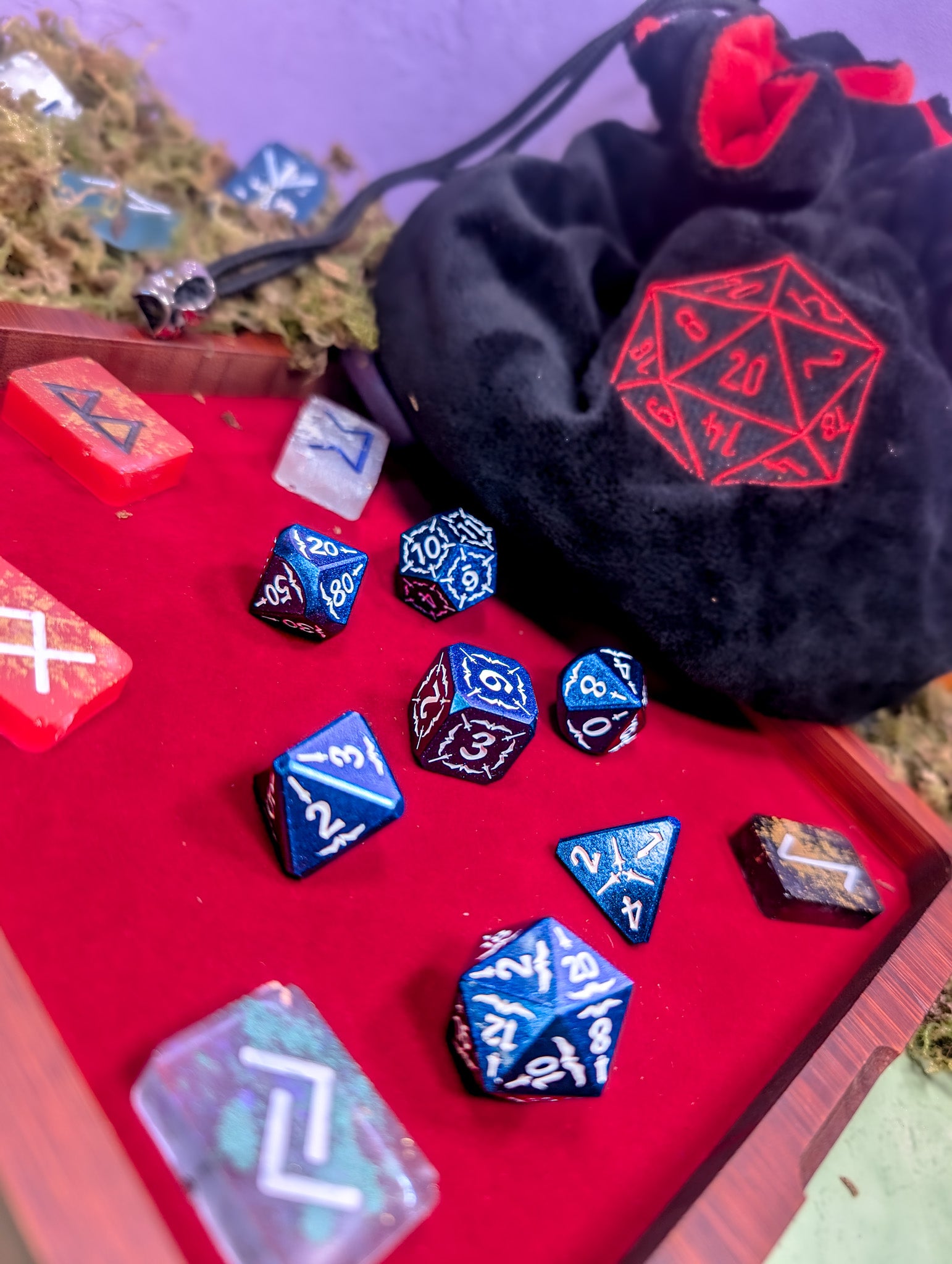 Astral Veil Arcana | Blue & White Metal Arcana Dice Set