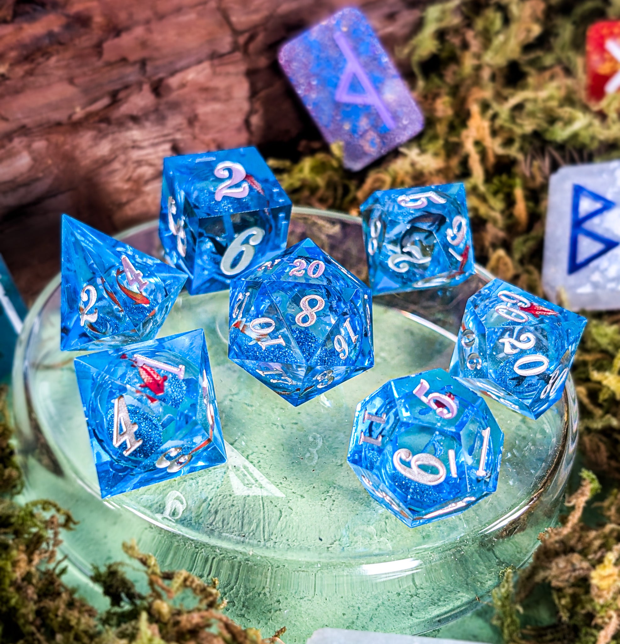 Koi Pond Liquid Core Dice Set