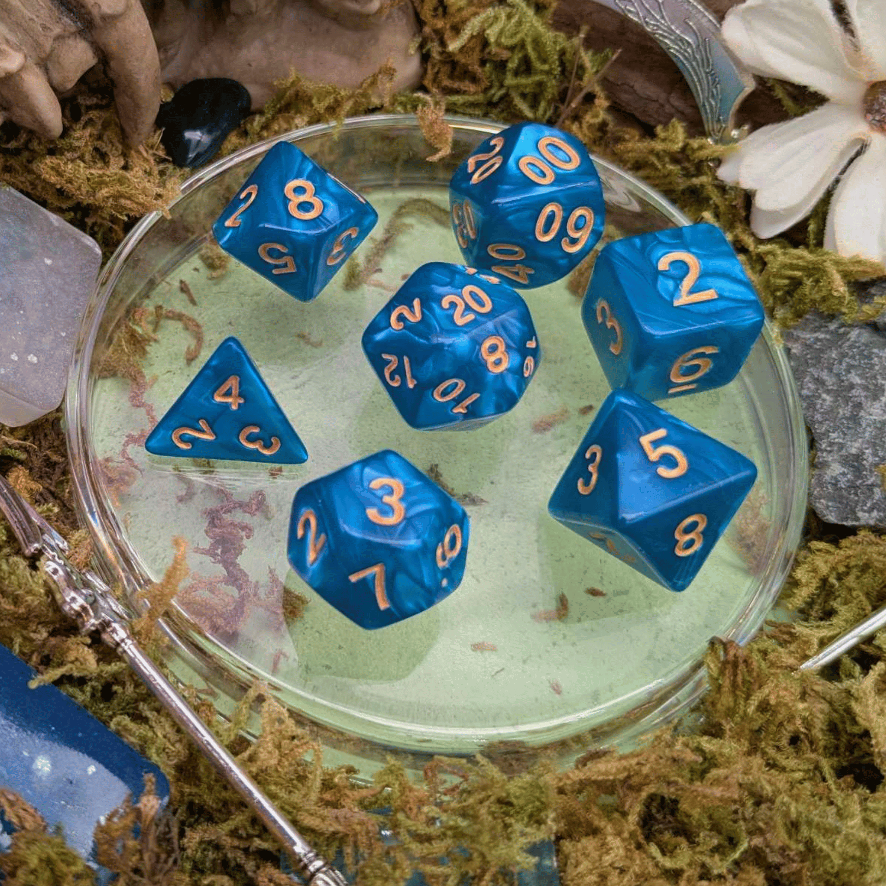Sky Blue Pearl Dice Set