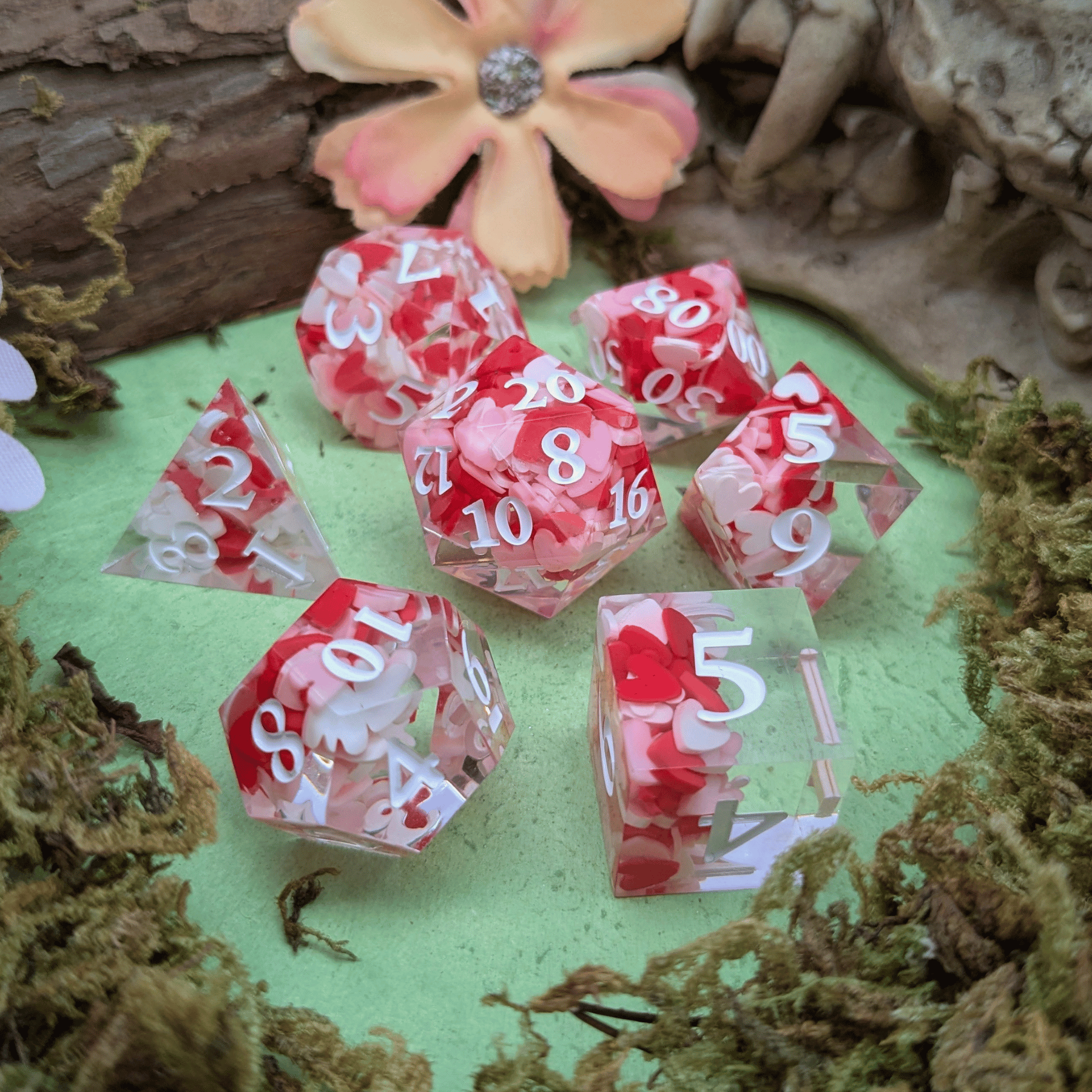 Packed Heart Sharp Dice Set