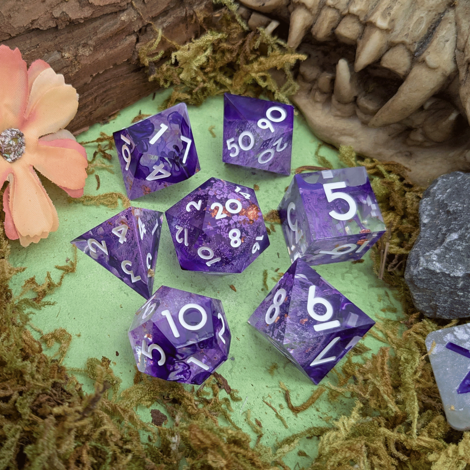 Foil Purple Sharp Dice Set
