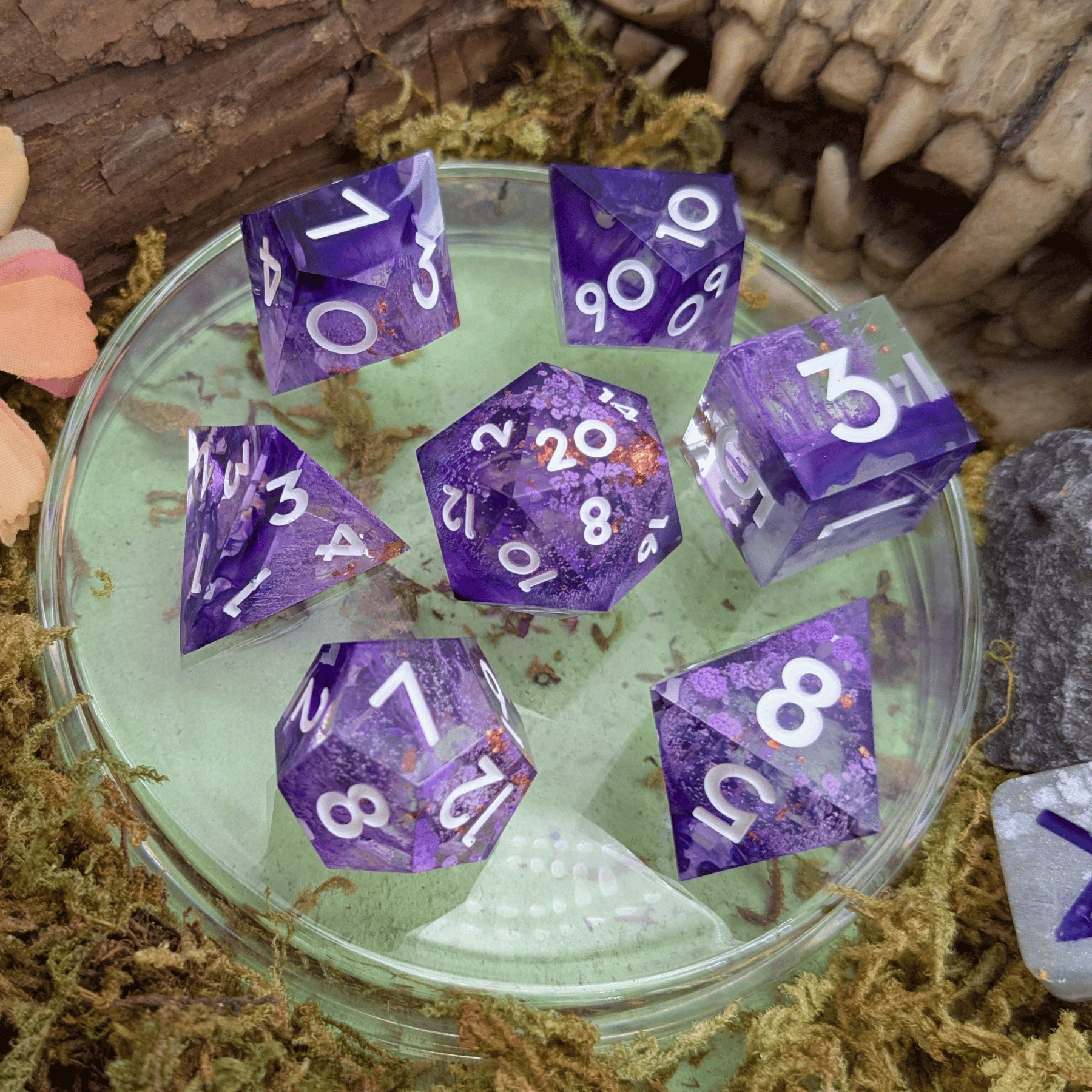 Foil Purple Sharp Dice Set
