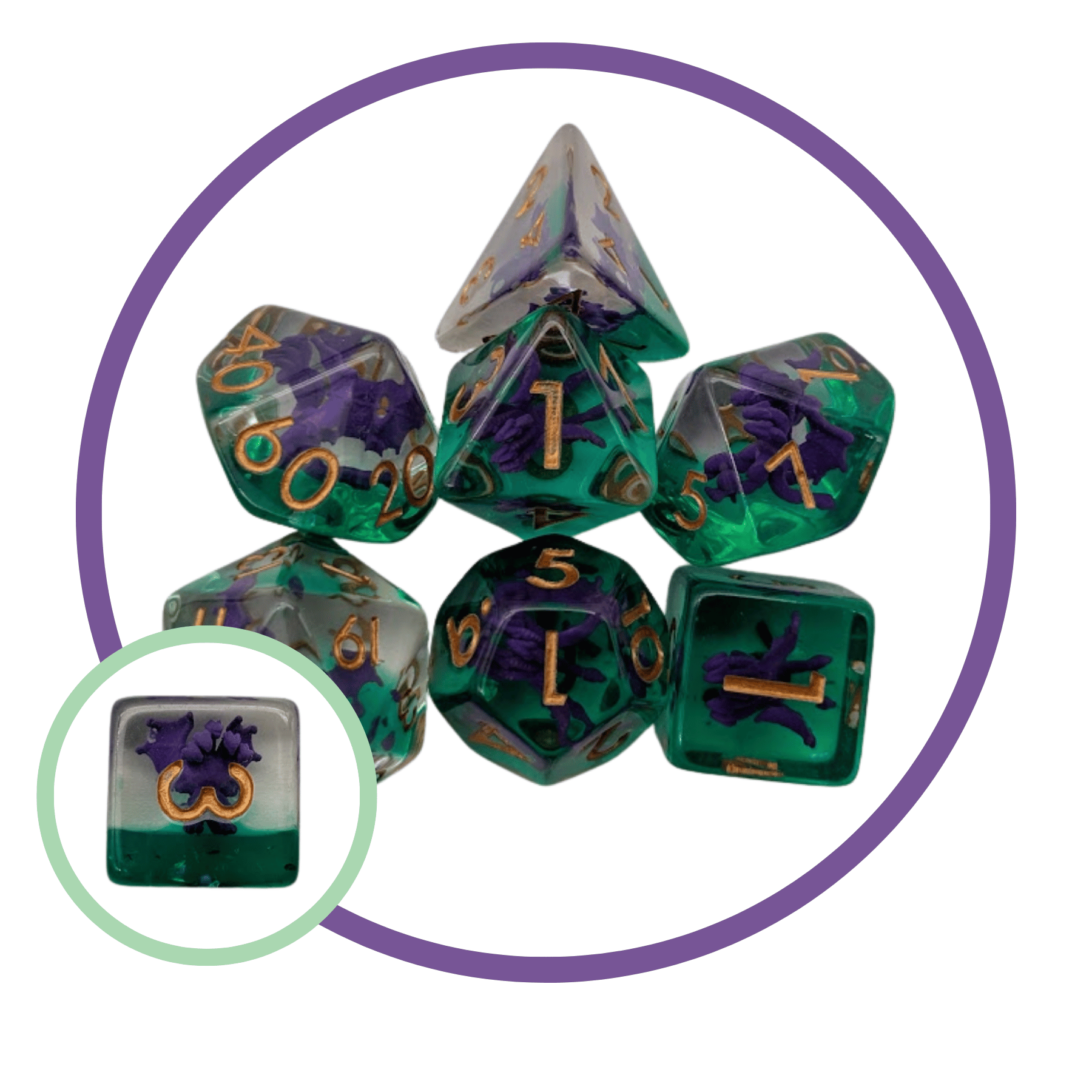 Poison Hydra Inclusion Dice Set