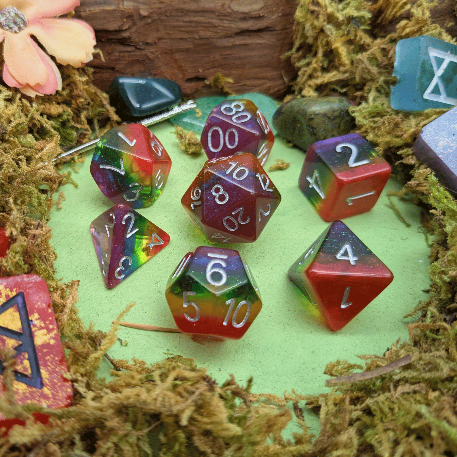 Rainbow Pride Flag Dice Set
